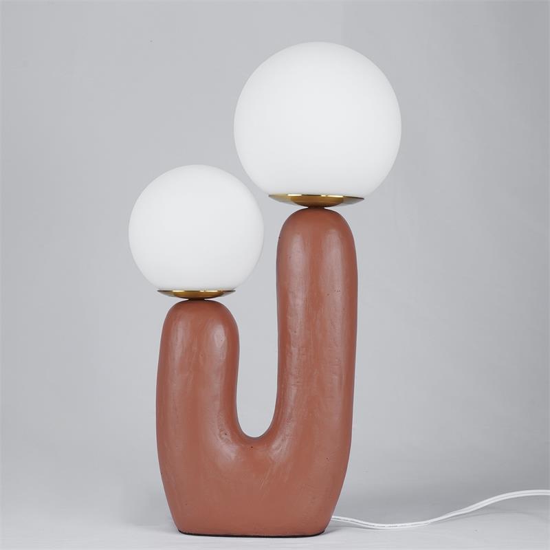Oo Rough Table Lamp - Modern Industrial Bedside Lighting for Living Room, Bedroom & Office - Dimmable LED Desk Lamp with Adjustable Brightness