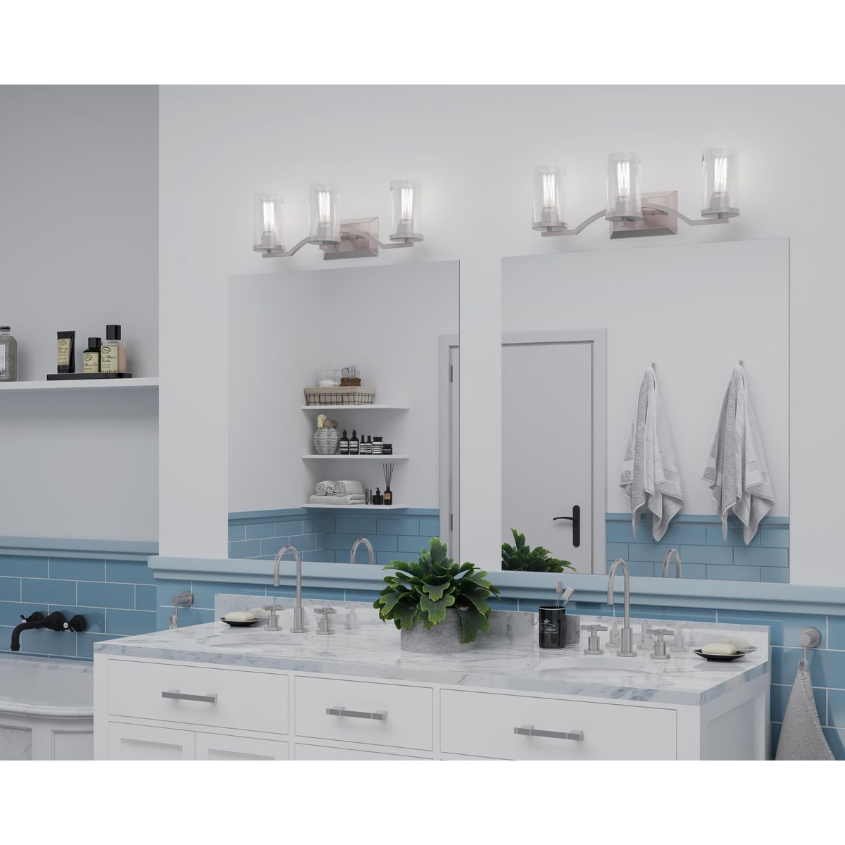 Lassiter Collection 3-Light Clear Glass Bathroom Vanity Light – Perfect for Modern Bathrooms, Powder Rooms, and Spa-Like Retreats