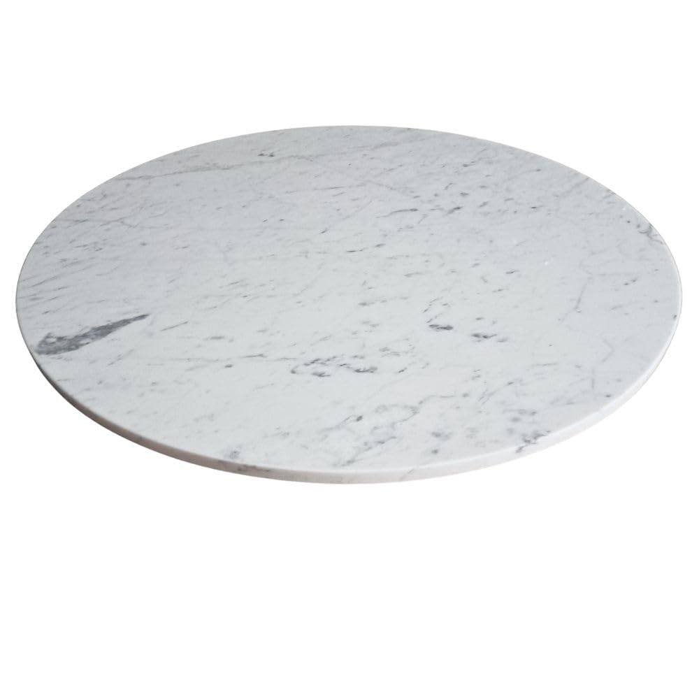 18-Inch Carrara Marble Lazy Susan - Elegant Rotating Serving Tray for Dining Table | Perfect Kitchen Decor & Housewarming Gift | Ideal for Weddings, Parties, and Everyday Entertaining