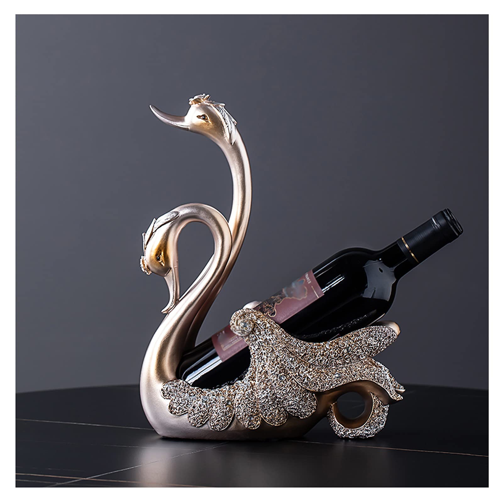 Zxb-Shop Swan Pattern Countertop Wine Rack - 1 Bottle Free Standing Wine Holder, Resin Wine Storage Rack with Original Design - Perfect for Kitchen Countertops, Dining Tables, Bars & Home Decor