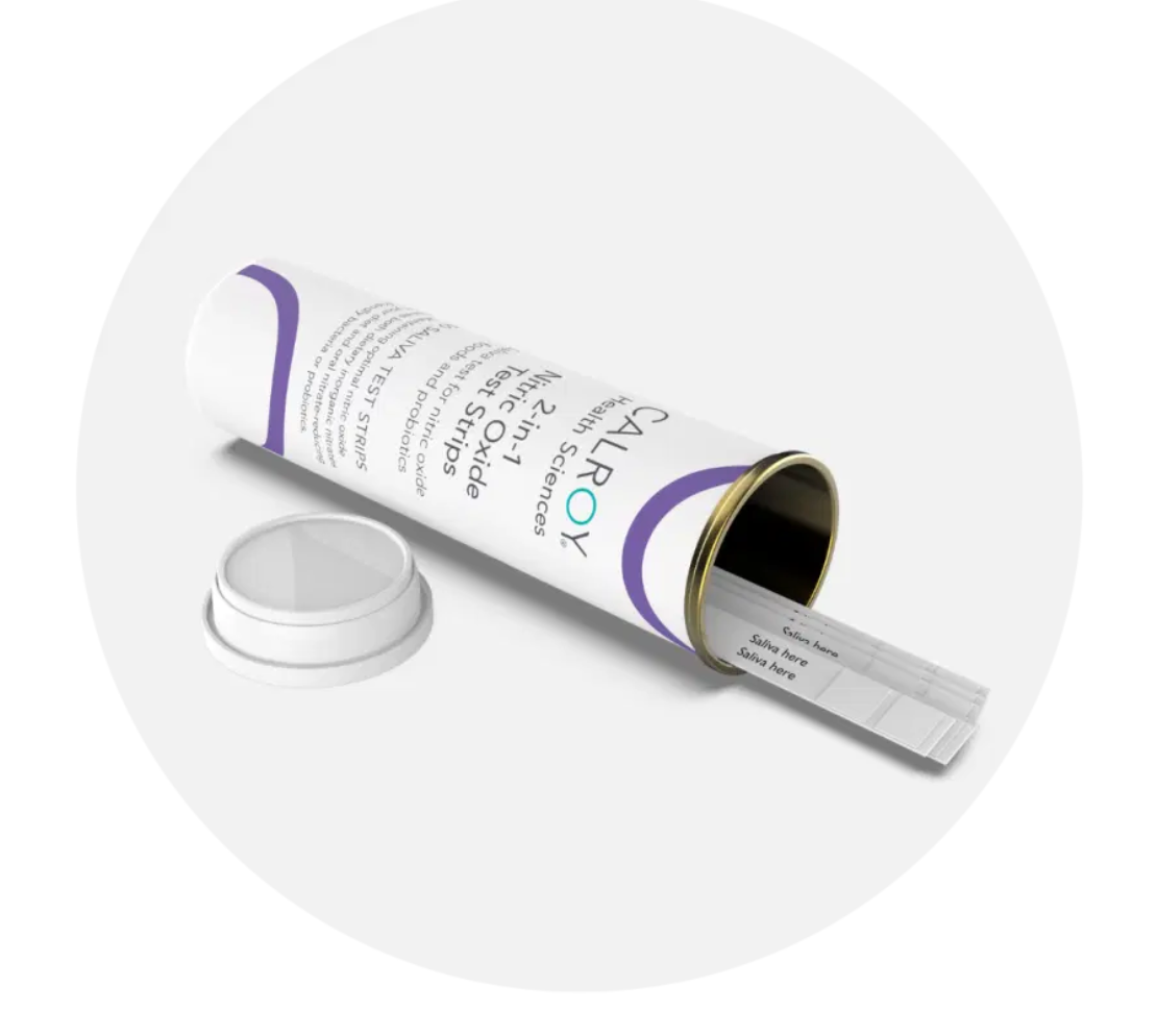 Calroy 2-in-1 Nitric Oxide Test Strips for Home Health Monitoring | Boost Heart Health & Improve Circulation | Perfect for Athletes & Wellness Enthusiasts