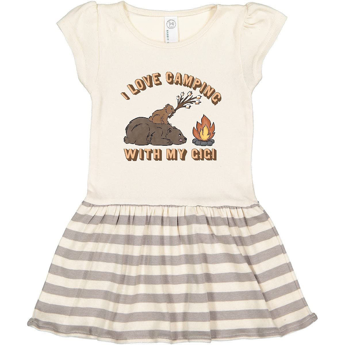 Inktastic I Love Camping with My Gigi Toddler Dress - Cute & Comfortable Outfit for Toddlers - Perfect for Outdoor Adventures, Family Trips & Playtime