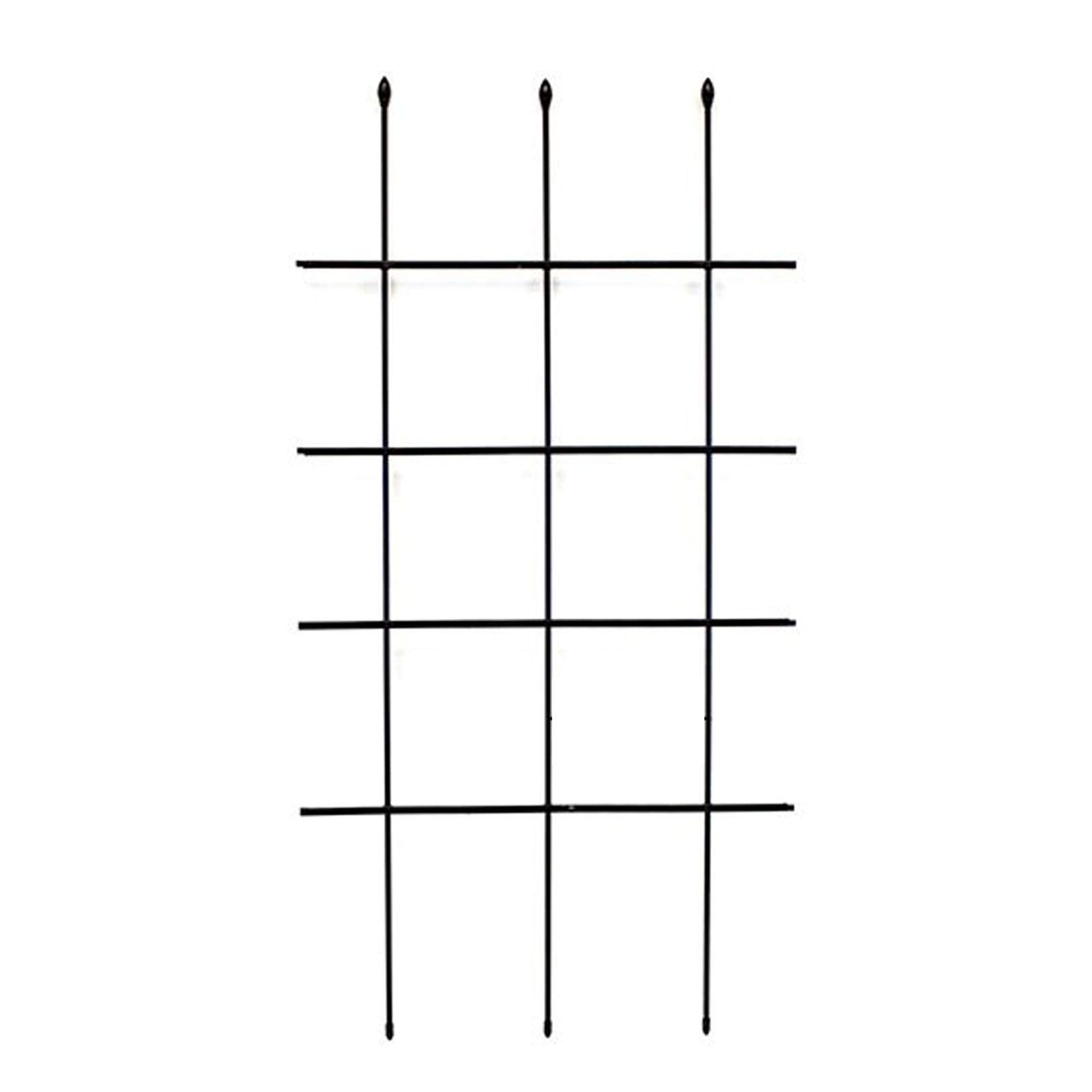 Durable Black Wrought Iron Garden Trellis for Climbing Plants - 3-Pack Metal Grid Plant Stand for Roses, Clematis & Vines | Outdoor Decor, Patio & Backyard Gardening