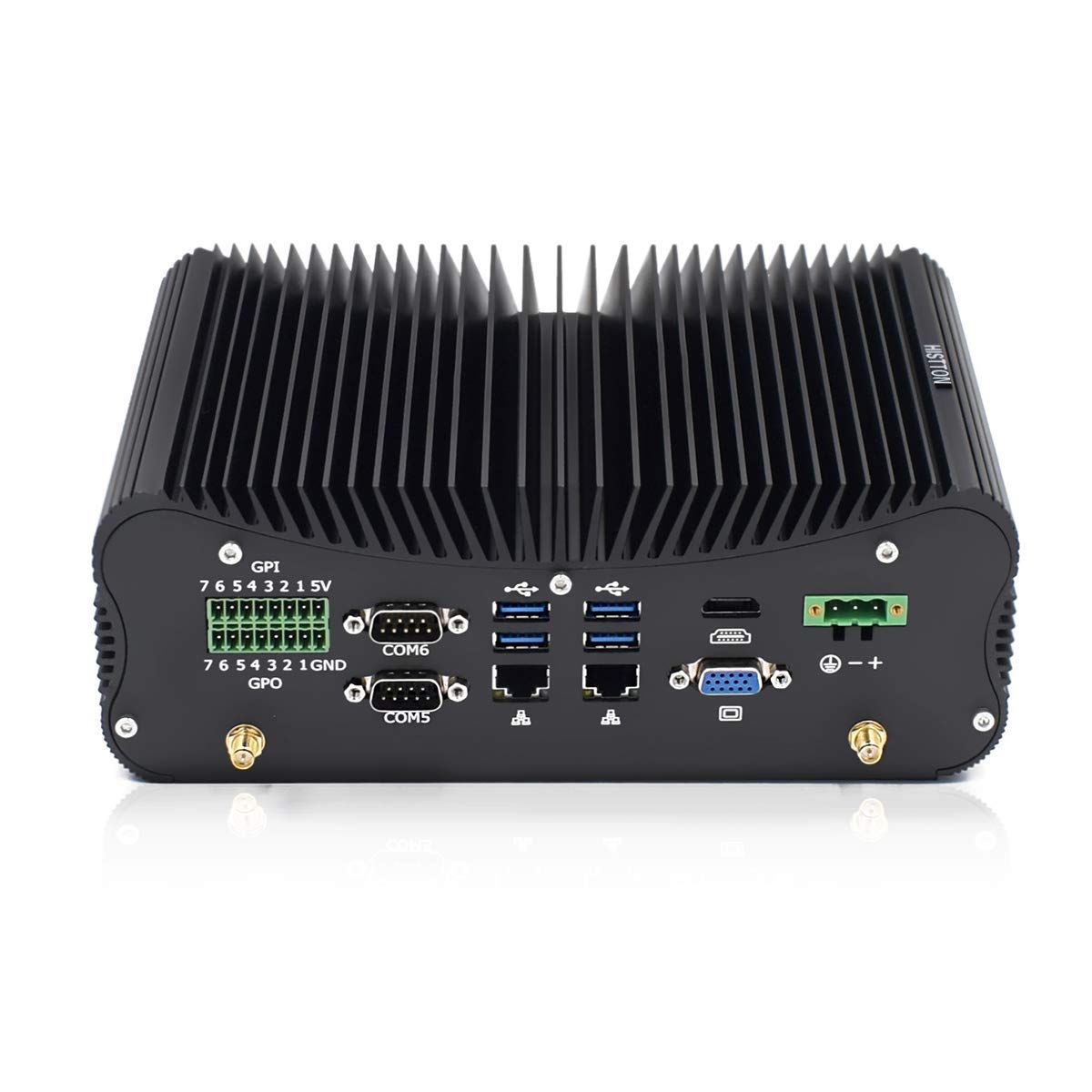 Fanless Industrial Mini PC - Intel Core i7-10510U, 32GB RAM, 256GB SSD + 1TB HDD, Windows 10 Pro, HDMI/VGA, RS485/232 COM, GPIO, LPT, WiFi, USB 3.0 - Compact Desktop Computer for Automation, Digital Signage & Industrial Control Systems