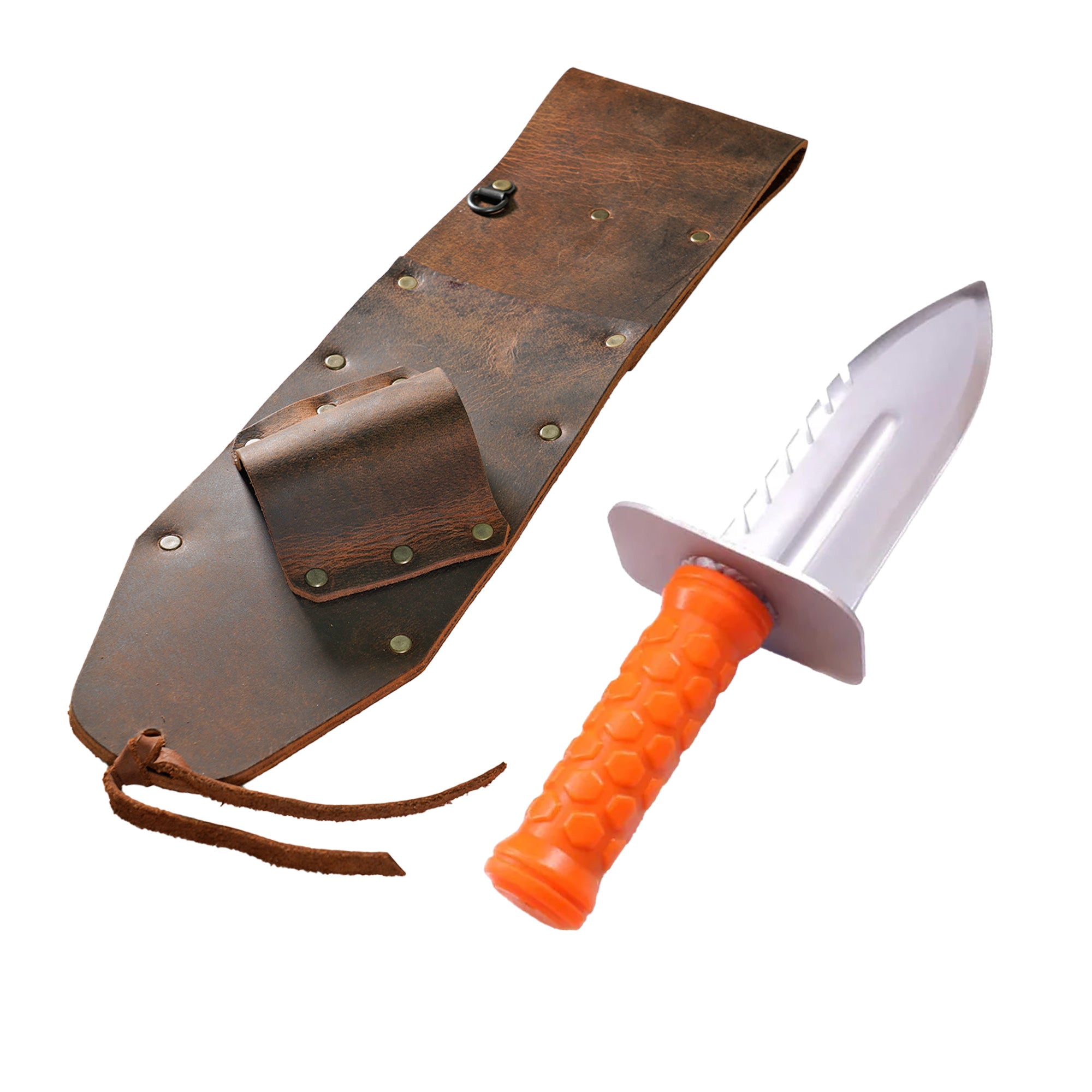 Brown Leather Sheath for Right Side - Compatible with Quest Xpointer Pro & Diamond Left Digger - Perfect for Metal Detecting and Outdoor Treasure Hunting