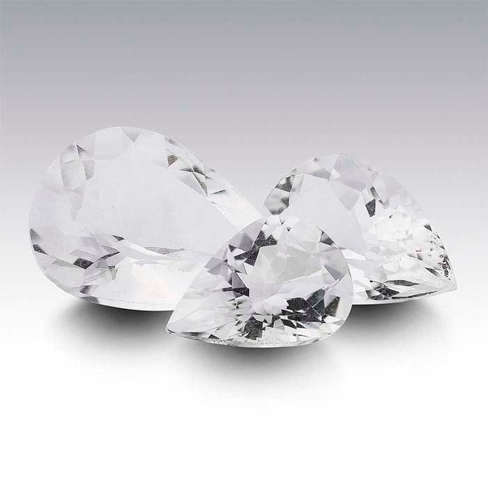 Natural Genuine Arkansas Ice Quartz - White Clear Crystal Quartz Pear Shape 9x6mm to 13x9mm VVS Loose Stone - Mined & Cut in USA - Perfect for Jewelry Making, Healing Crystals & Meditation Decor
