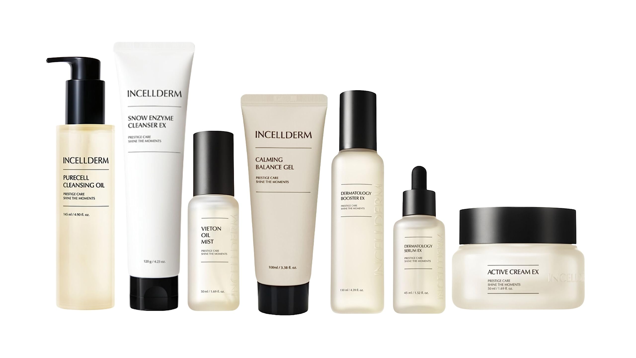 INCELLDERM Daily Riman Ritual Kit - 7-Piece Korean Skincare Set with Cleansing Oil, Foam Cleanser, Hydrating Mist, Soothing Gel, Dermatology Booster, Anti-Aging Serum & Moisturizing Cream | Complete Daily Skincare Routine for Glowing Skin