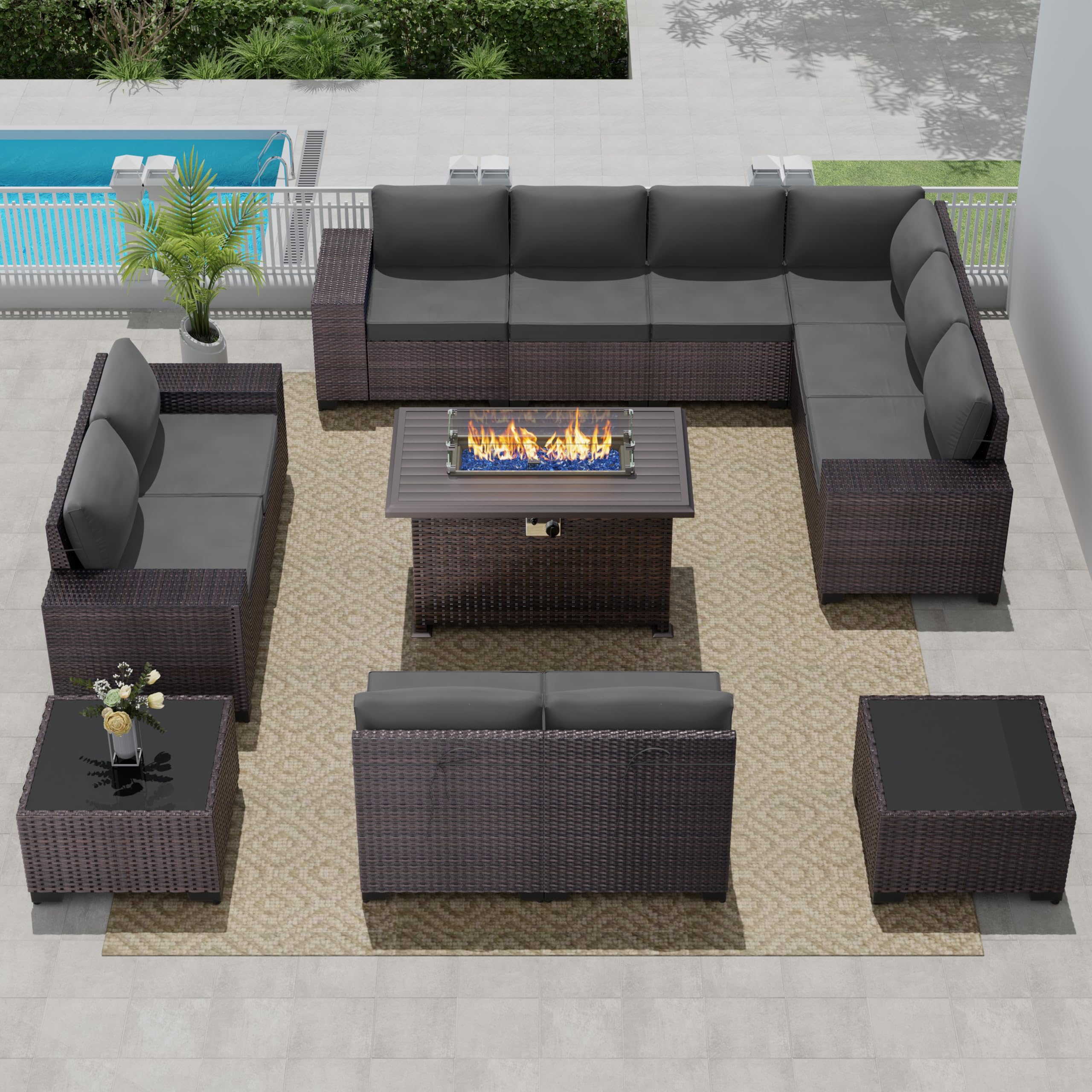13-Piece Outdoor Patio Furniture Set with 43