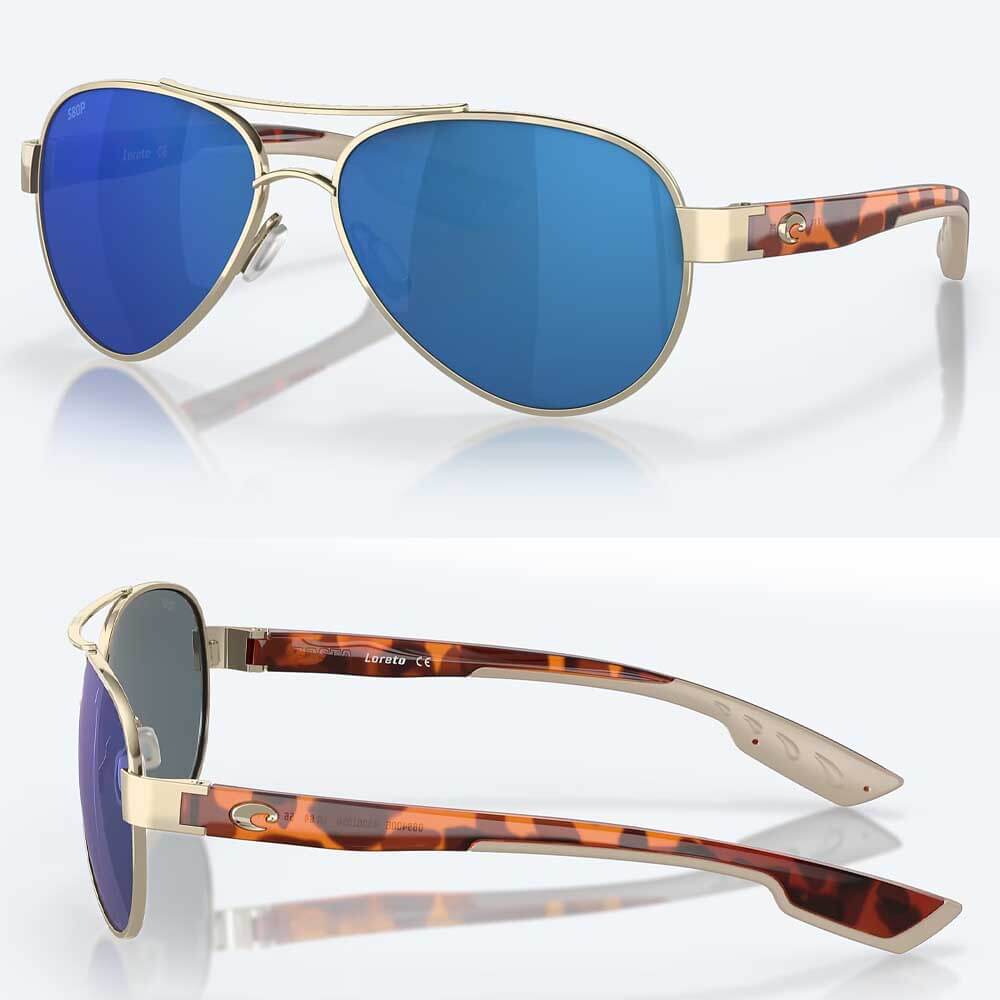 Costa Loreto Rose Gold Frame Sunglasses for Women - Polarized UV Protection - Fashionable & Lightweight - Perfect for Beach, Driving & Outdoor Activities