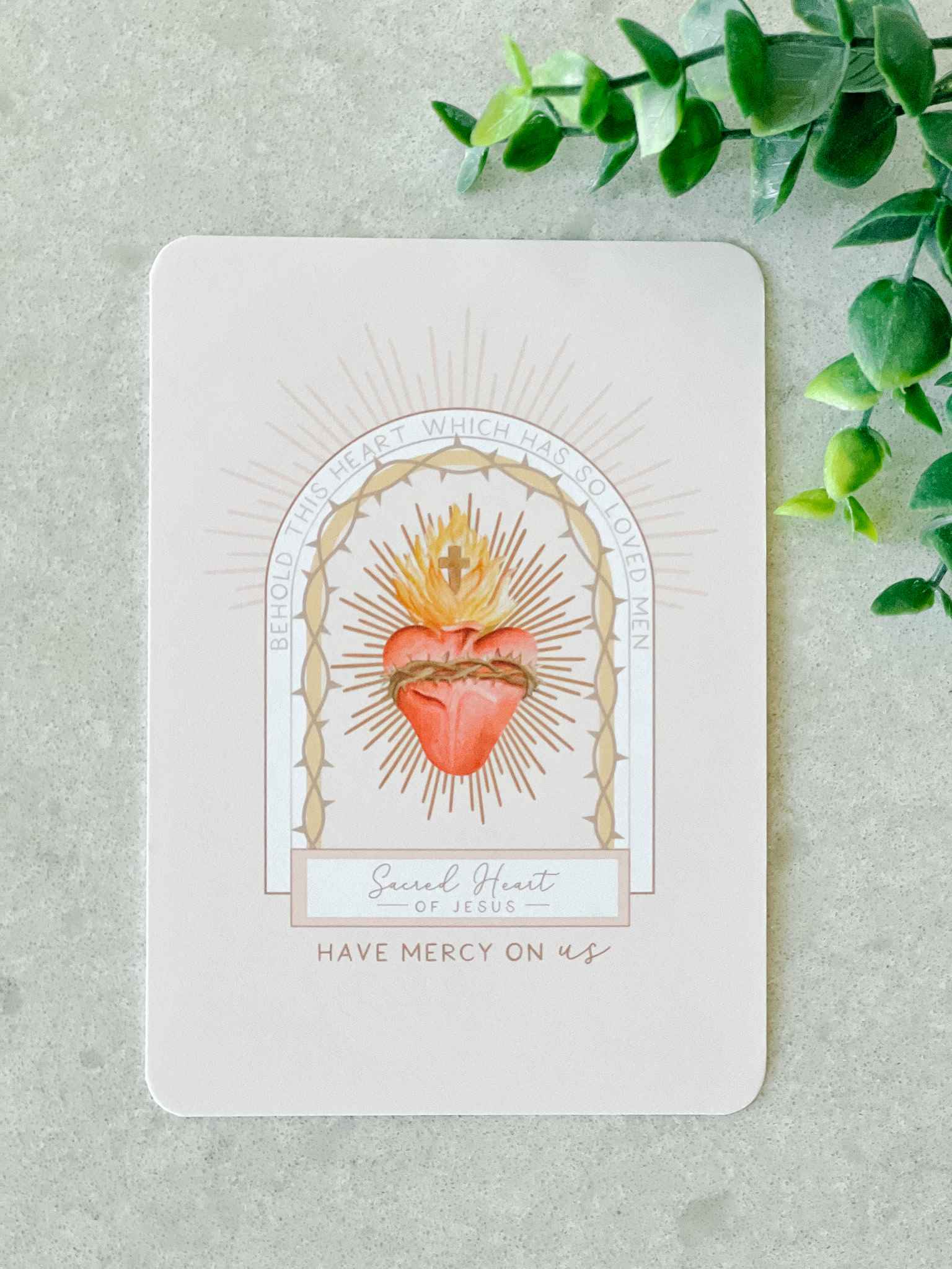 Sacred Heart of Jesus Prayer Card - Religious Devotional Card for Catholic Prayer & Worship - Perfect for Home Altars, Bible Study & Gift Giving