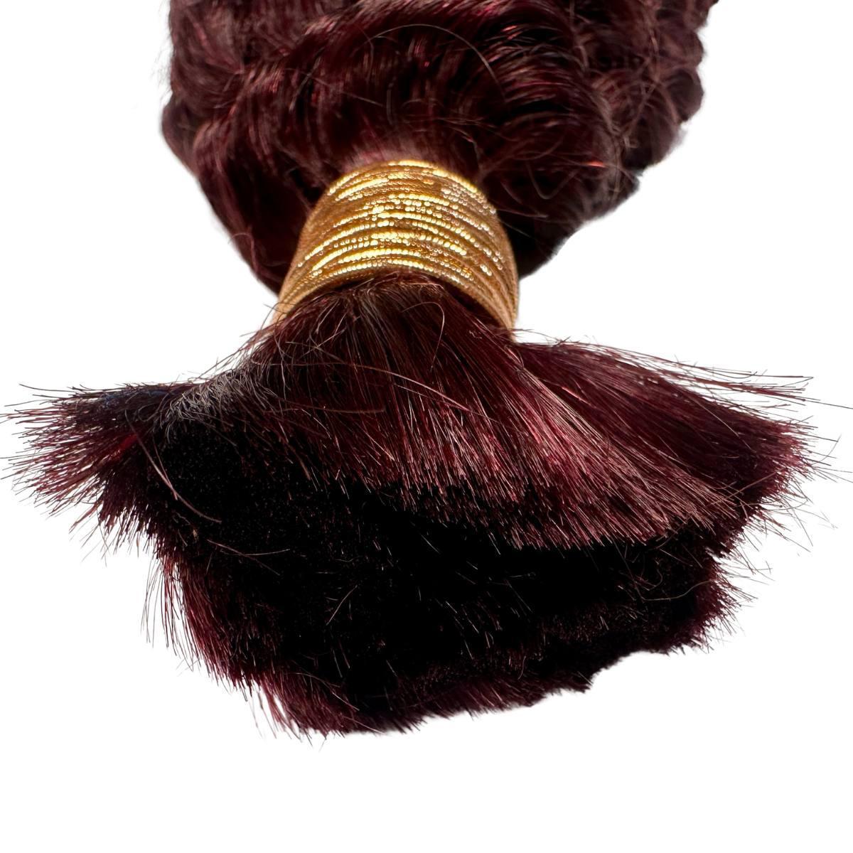 100% Human Hair Burgundy Deep Wave 99J Bulk Braiding Hair for Protective Styles & Natural Look | Perfect for Box Braids, Crochet, and Weave Extensions