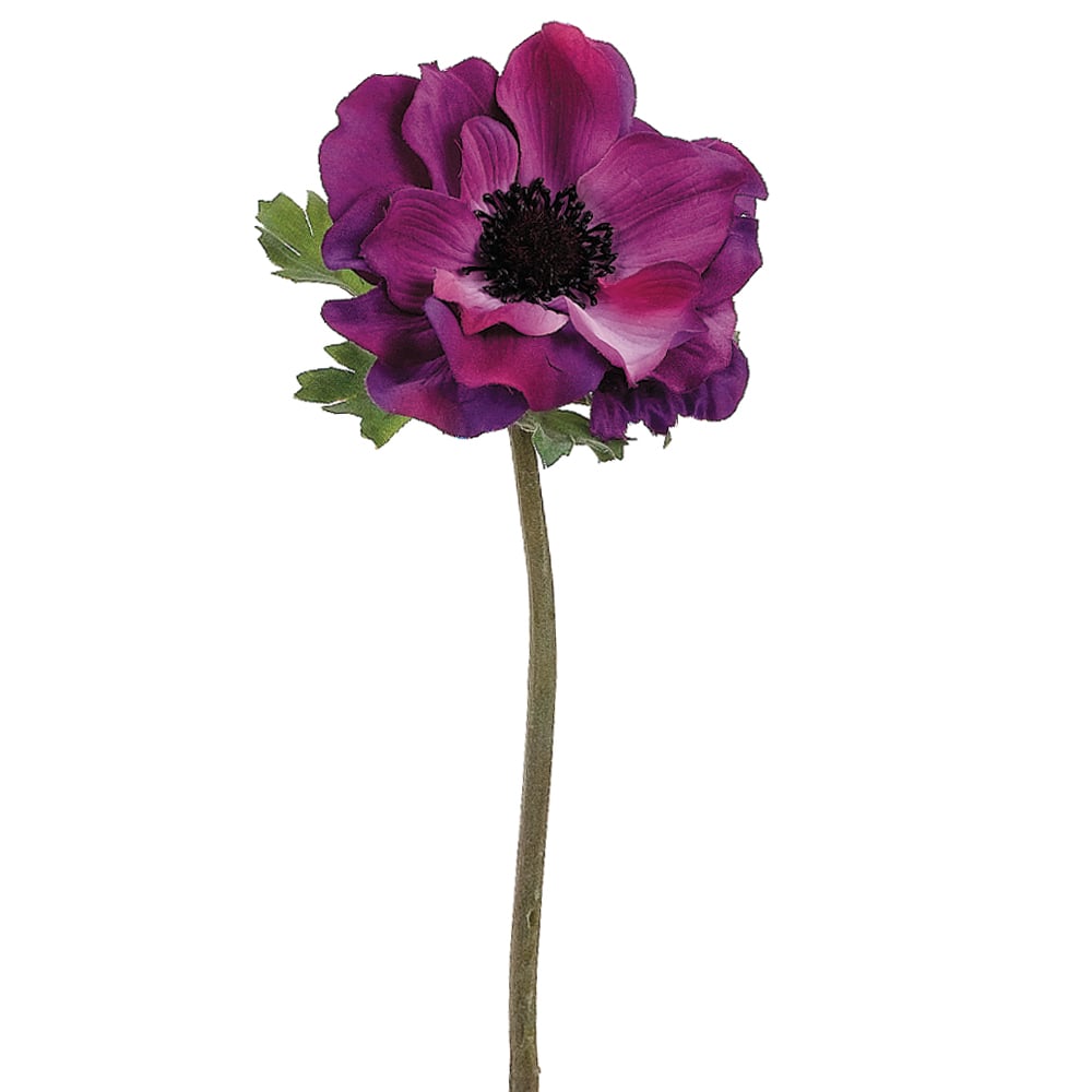 15 Pack Silk Anemone Flower Spray in Eggplant Purple - Artificial Floral Stems for Home Decor, Wedding Centerpieces, and DIY Craft Arrangements