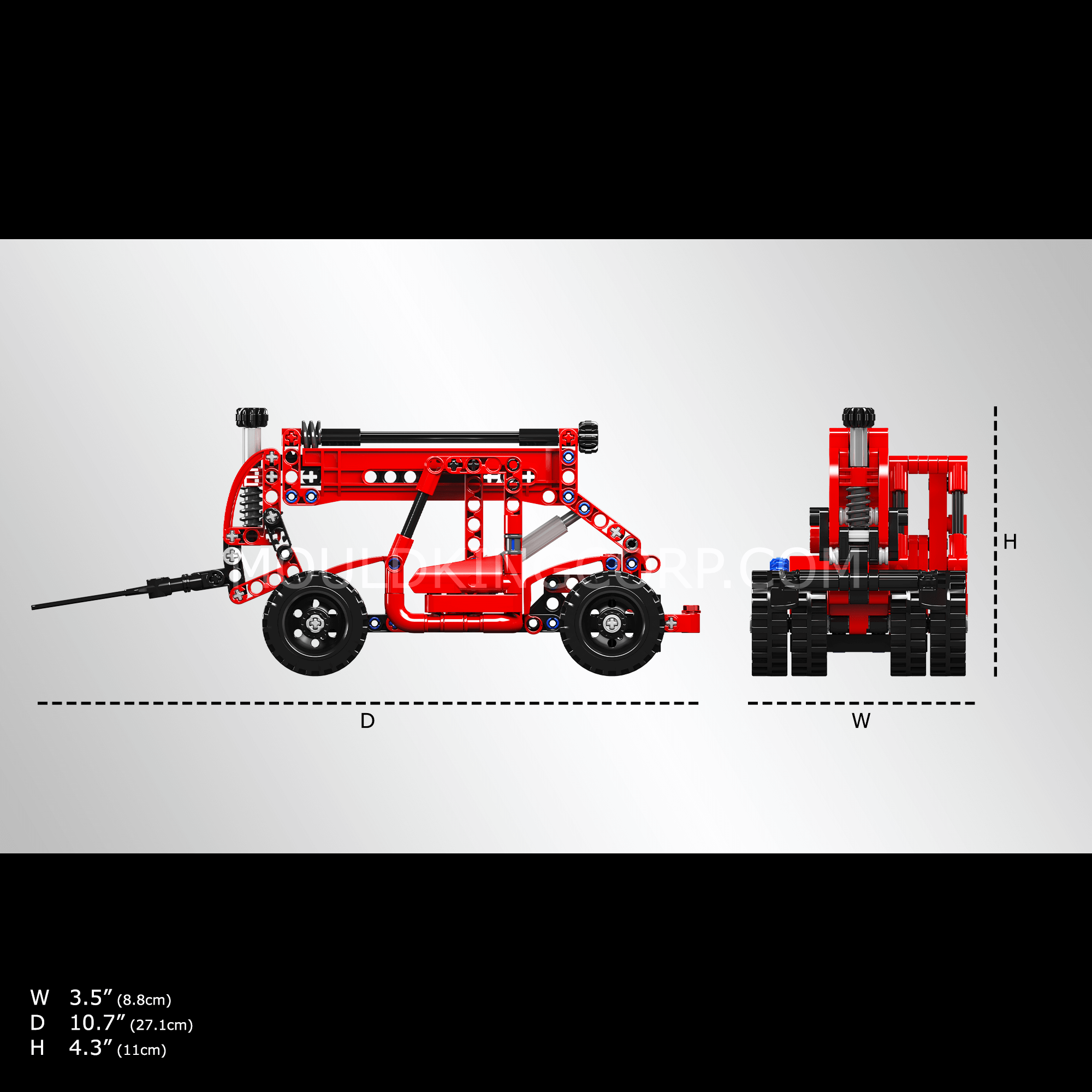Mould King 24016 Telehandler Construction Building Toy Set - 218 PCS STEM Educational Blocks for Kids, Adults | Engineering Vehicle Model for Play, Learning & Display
