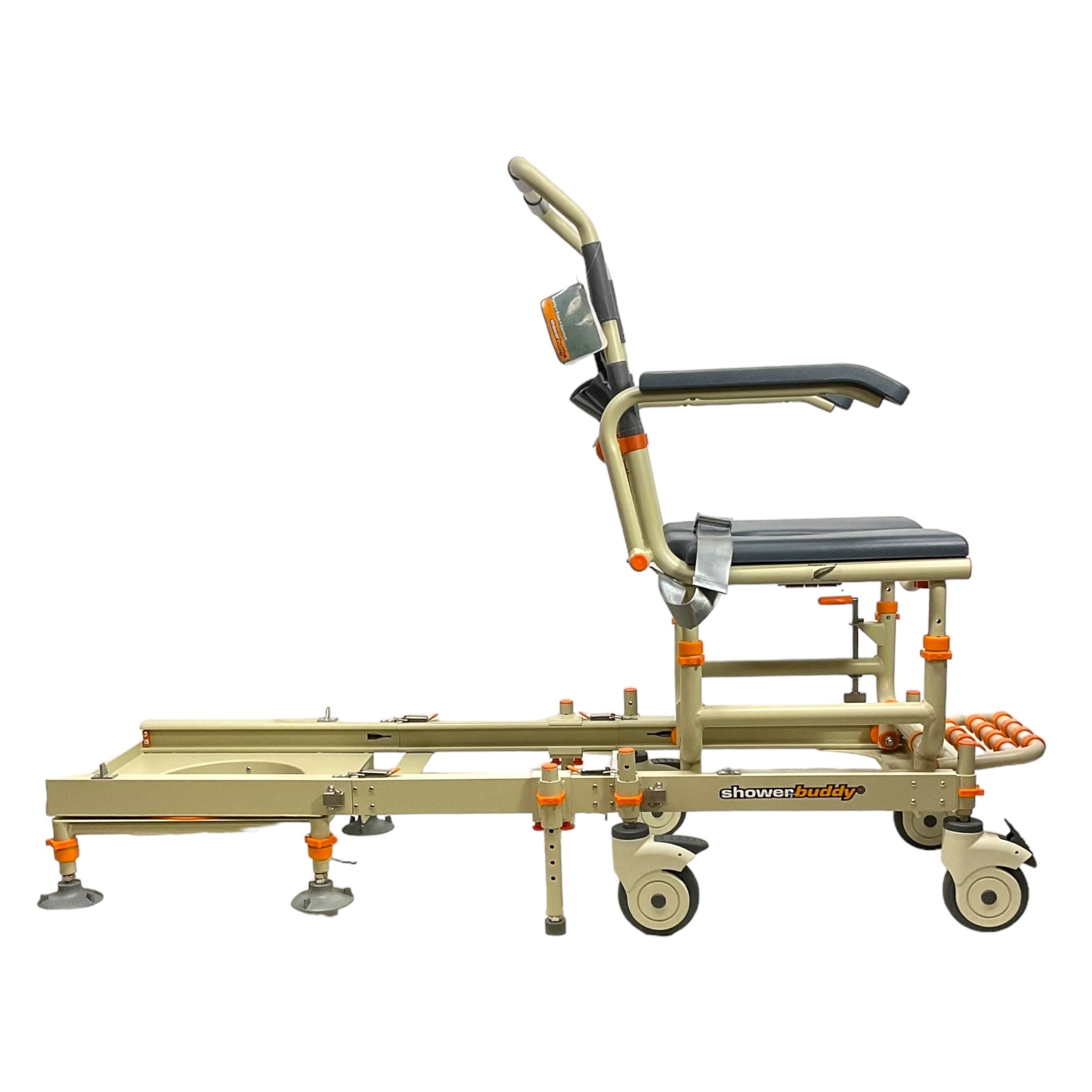 ShowerBuddy SB1 Shower Chair with Sliding Transfer Bench - 18 x 17 Inch Seat, 350 lbs Weight Capacity - Ideal for Elderly, Disabled & Post-Surgery Bathroom Safety