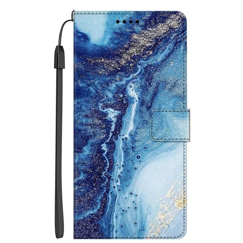 Samsung Galaxy A34 Marble Leather Case - Premium Protective Cover with Slim Fit & Soft Touch - Perfect for Daily Use, Travel & Business