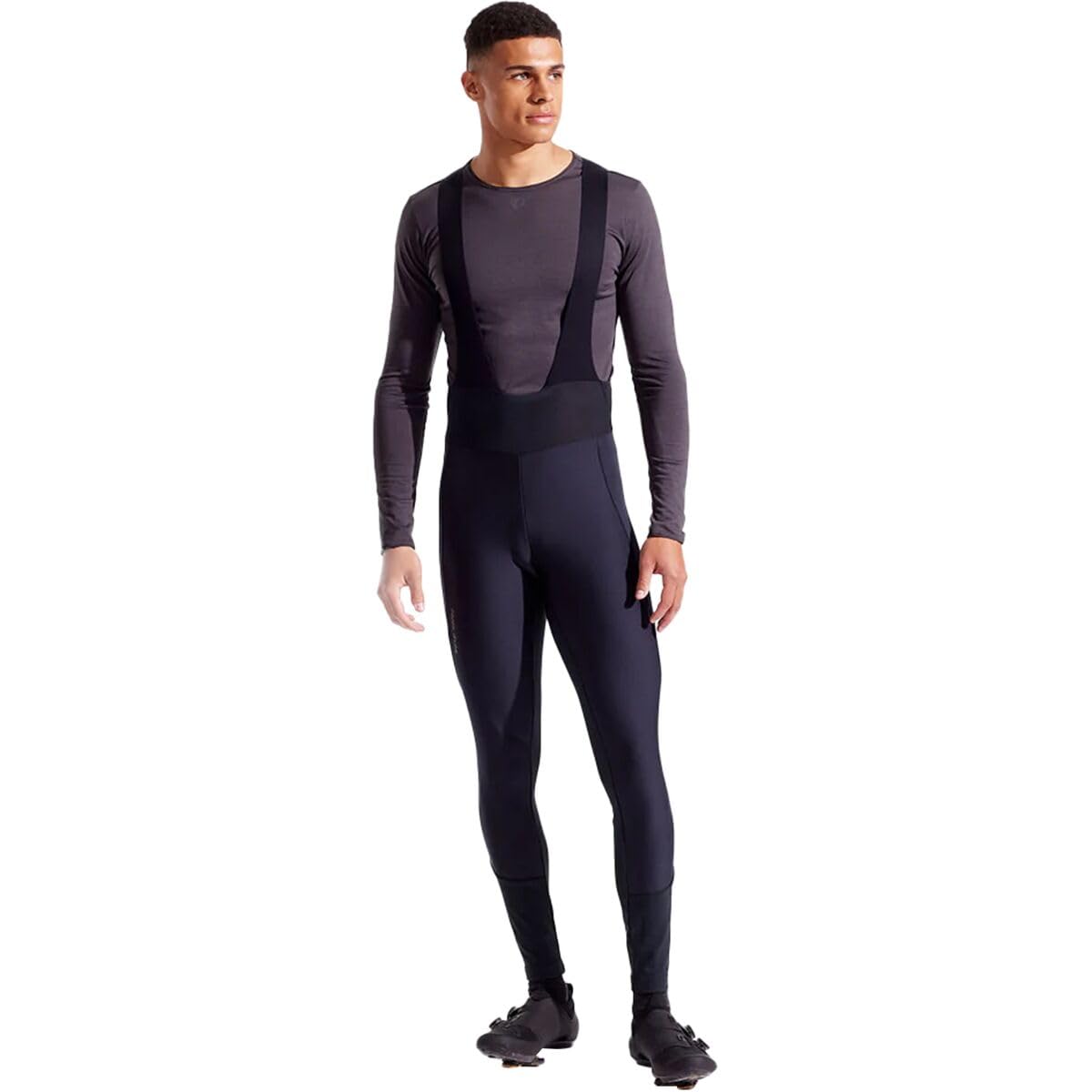 PEARL IZUMI Men's Cycling Bib Tights - AmFIB Lite Softshell Thermal Fleece Pants for Wind Protection & Heat Retention - Perfect for Cold Weather Biking & Winter Cycling Training