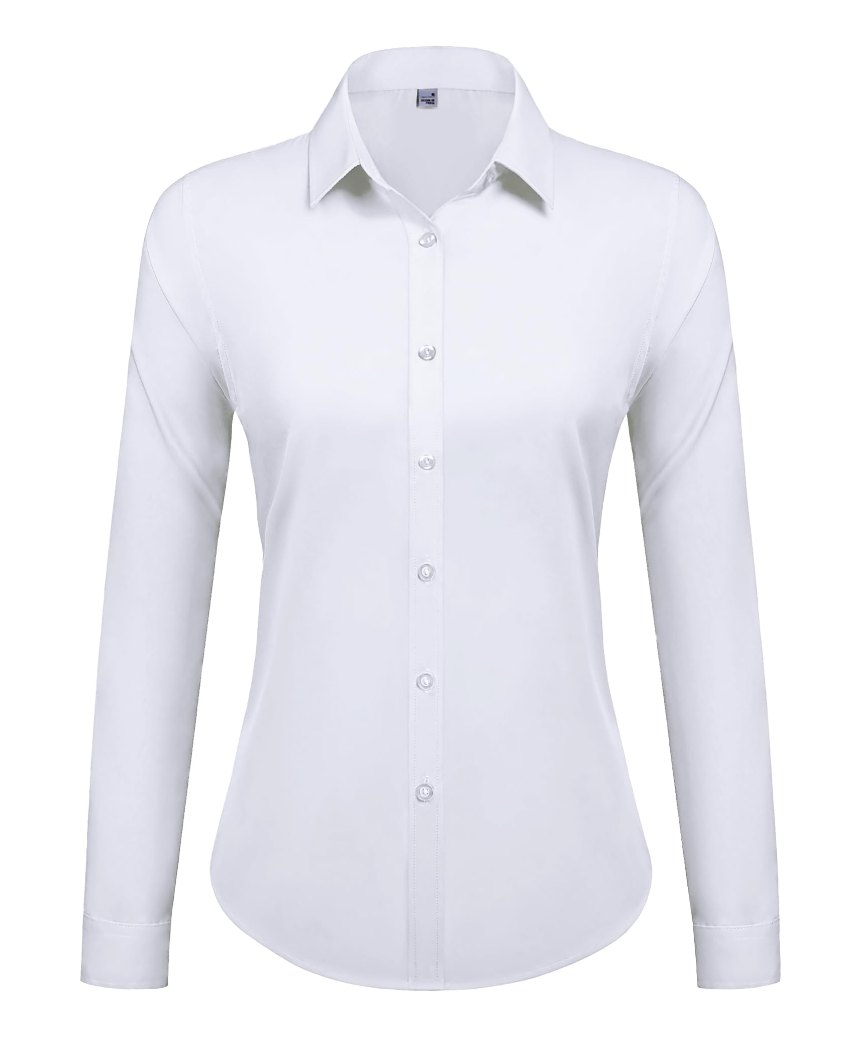 Siliteelon Women's Cotton Button Down Dress Shirts - Long Sleeve Blouse, Regular Fit Work Shirt for Office & Business Casual | Professional & Everyday Wear