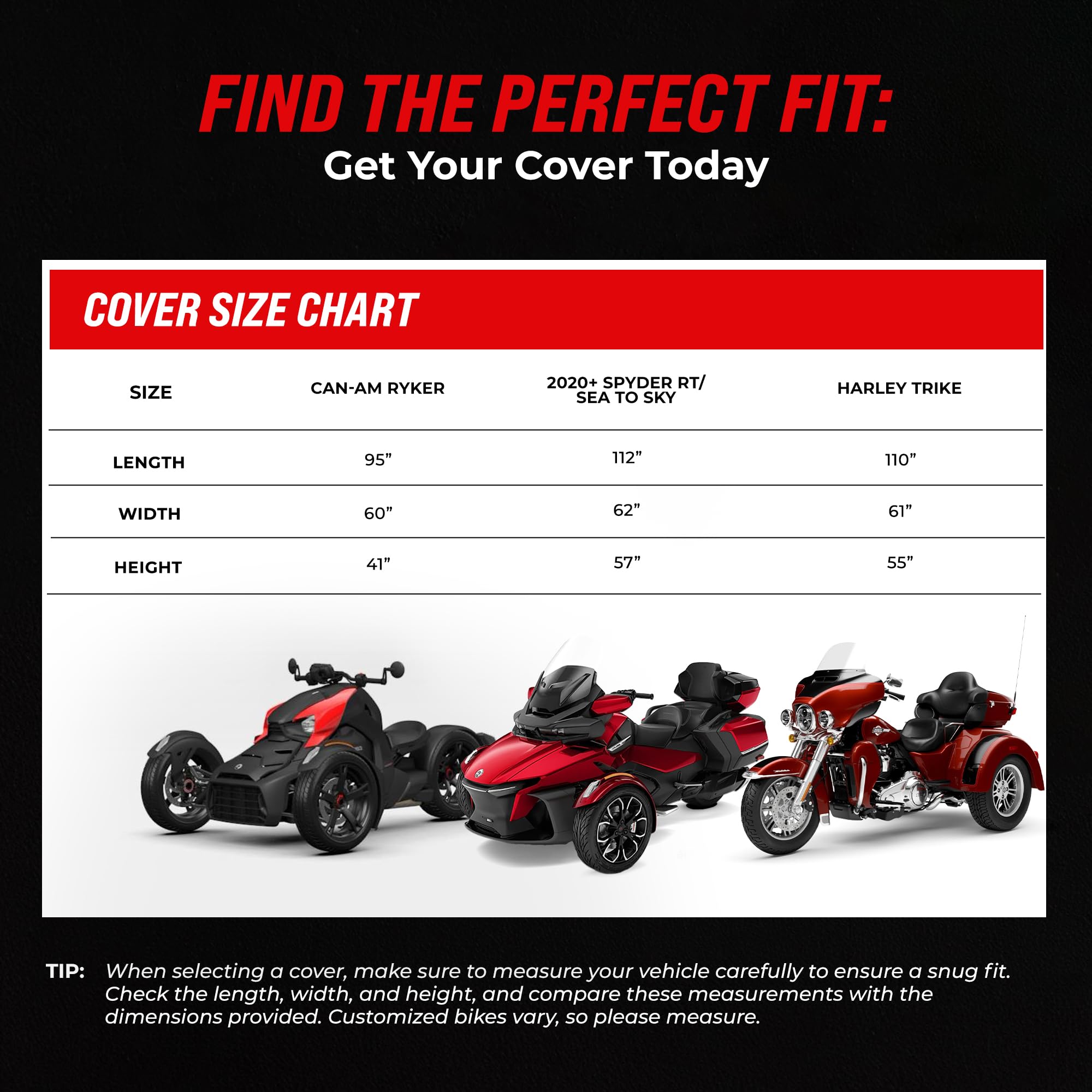 Badass Moto Ultimate Waterproof Heavy Duty Motorcycle Cover for Harley Trike - HD Trike Cover Fits Harley Davidson Tri Glide Accessories | All-Weather Protection for Outdoor Storage & Travel