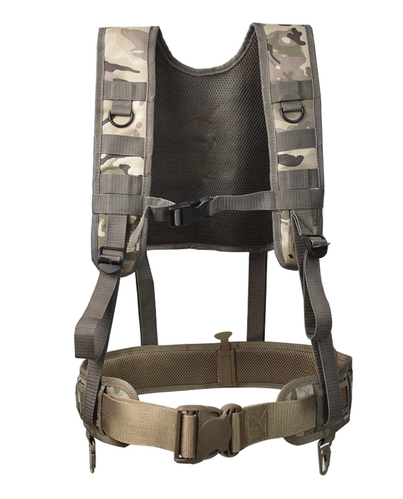 Tactical MOLLE Belt with Adjustable Suspenders - Multi-Functional Hunting & Patrol Waist Belt - Perfect for Outdoor Adventures, Military Training & Survival Gear