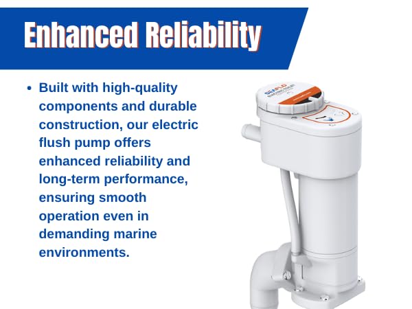 SEAFLO 24V Marine Toilet Conversion Kit - Manual to Electric Upgrade for Boats | Perfect for Sailboats, Yachts & Marine Sanitation Systems