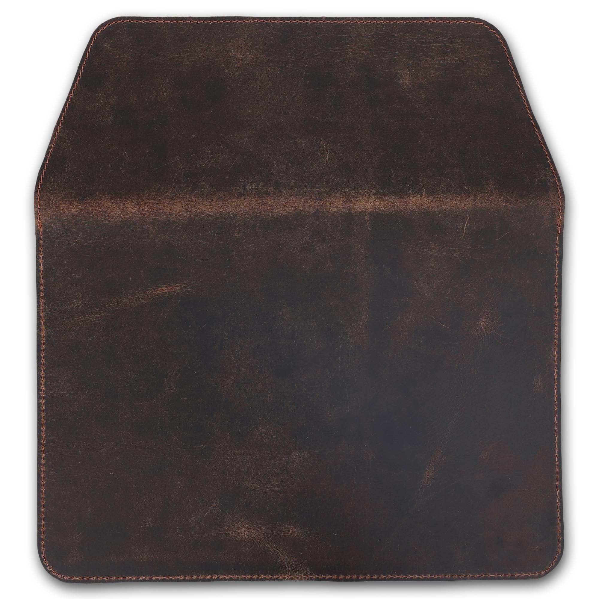 Premium Genuine Leather Laptop Sleeve for MacBook Pro 13-13.3 Inch (M1/M2/M3 Chip) & MacBook Air 14 Inch - Shockproof Protective Case with AirTag Pocket & Pen Holder (Brown) | Perfect for Business Travel, Office & College Use