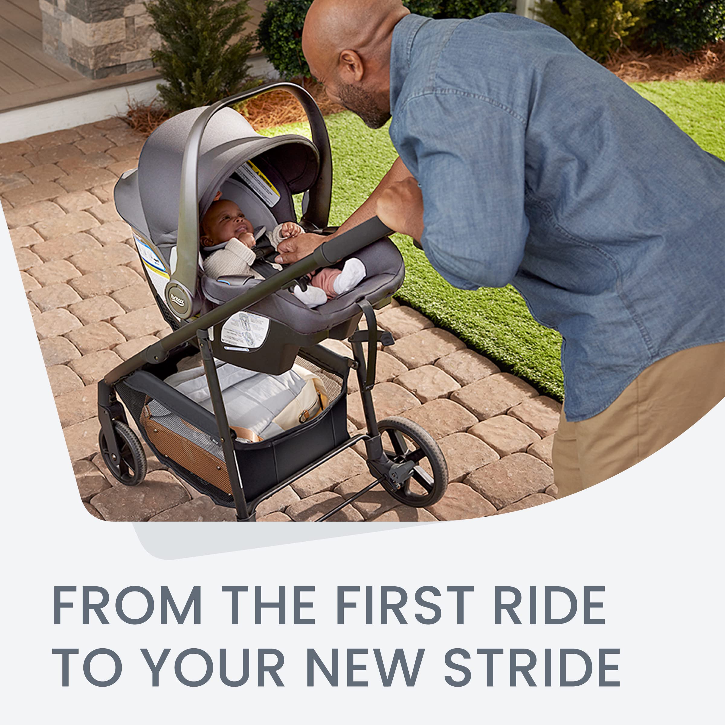 Britax Willow Brook Baby Travel System - Infant Car Seat & Stroller Combo with Aspen Base | ClickTight Technology & RightSize System | 4 Recline Positions | Graphite Glacier | Perfect for Newborns, Shopping & Family Outings