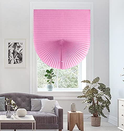 Light Filtering Pleated Paper Window Shades - Easy Cut & Install Temporary Blinds with Clips - 60x150cm/23.6