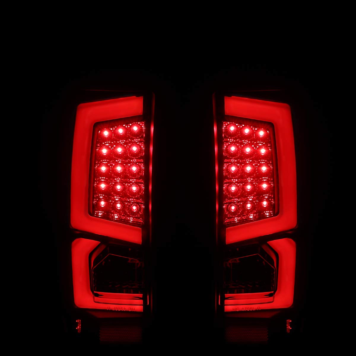Compatible Replacement LED Tail Lights for 2008-2013 Chevy Silverado 1500/2500/3500 - Red C-Streak Design, Clear Lens & Chrome Housing | Upgrade Your Truck's Style & Visibility for Night Driving & Towing