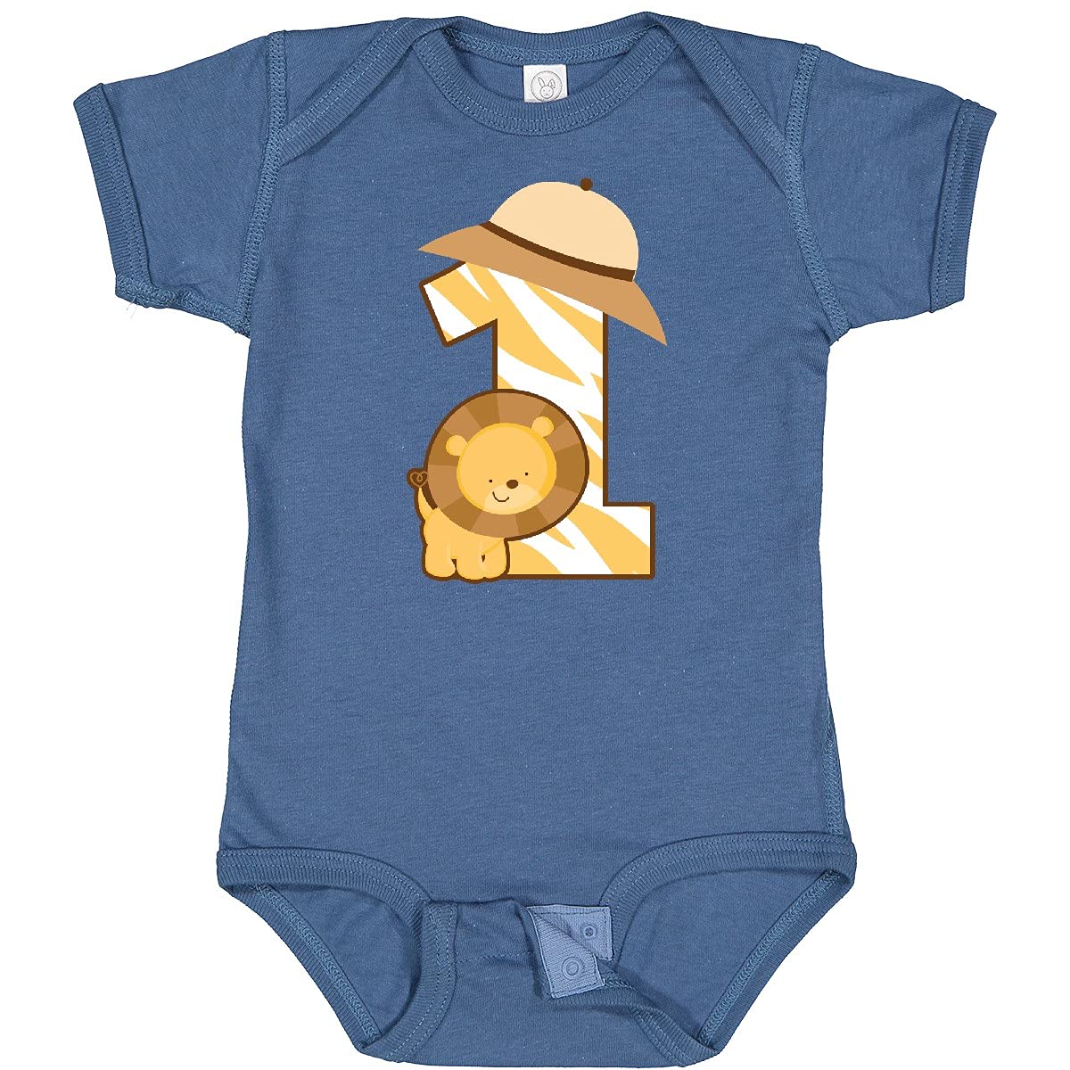 Inktastic Safari 1st Birthday Jungle Animal Baby Bodysuit - Cute 1 Year Old Outfit for Jungle Theme Parties, Photoshoots & Birthday Celebrations
