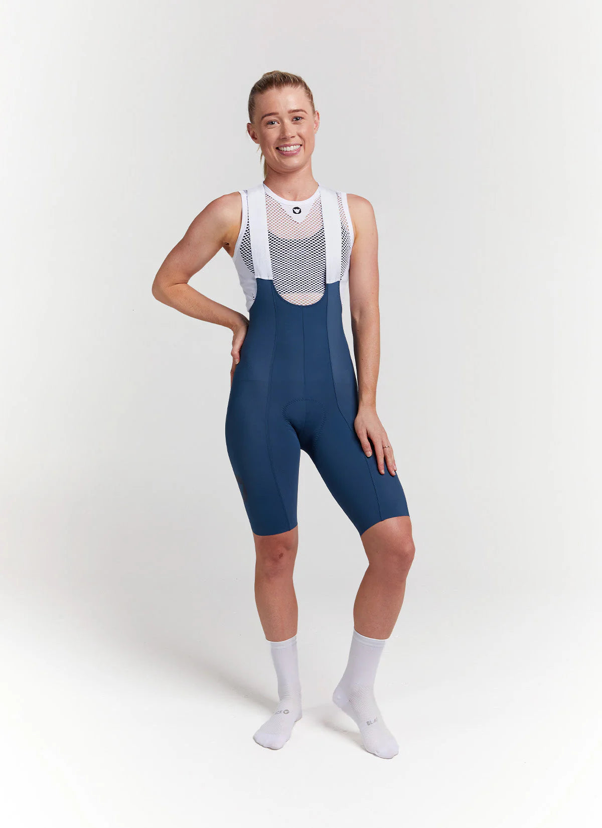 Black Sheep Women's Team 10 Cycling Bib Shorts - High Performance Breathable Indigo Blue for Road Biking & Indoor Training