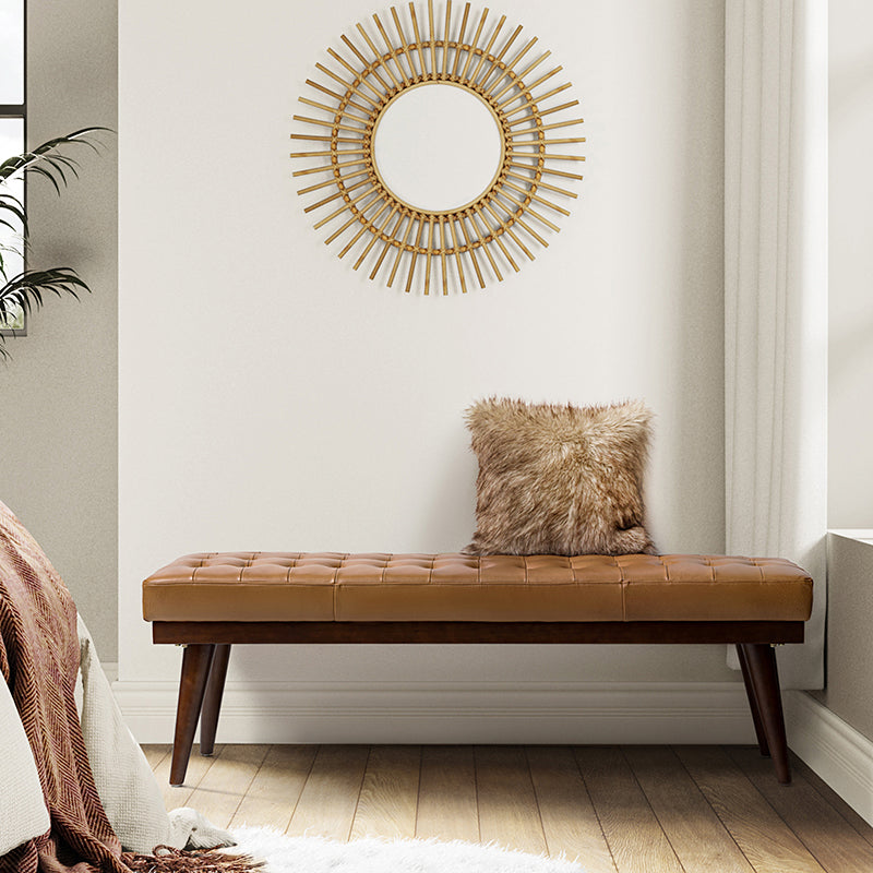 Emilio Mid Century Modern Multifunctional Design Bench - Entryway, Living Room & Bedroom Storage Furniture for Home Decor