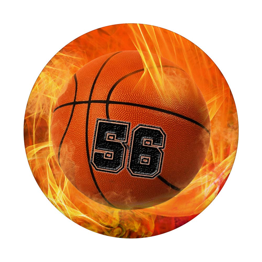 Basketball Jersey Number 56 - Lucky Fire Flame Design for Basketball Players | Perfect for Games, Training & Fan Gear