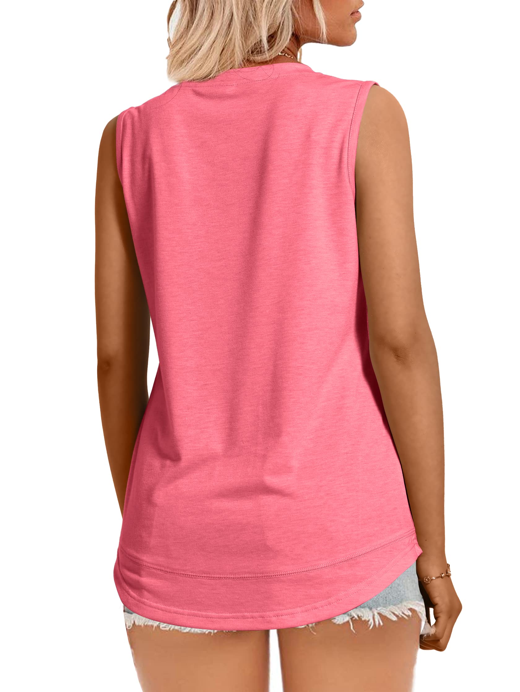 JomeDesign Women's Summer Sleeveless V-Neck Tank Tops - Casual Loose Fit Tunic Tops for Leggings | Perfect for Yoga, Gym, Running & Everyday Wear