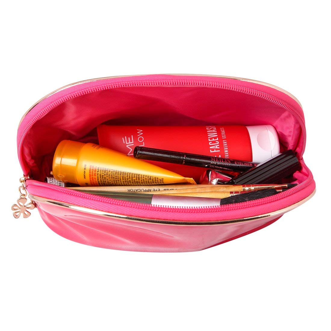 MPK PERFECT Glitter Sequins Makeup Bag - Waterproof Cosmetic Organizer with Multiple Pockets for Travel, Home & Office Use | Stylish Pink Pouch for Women & Girls