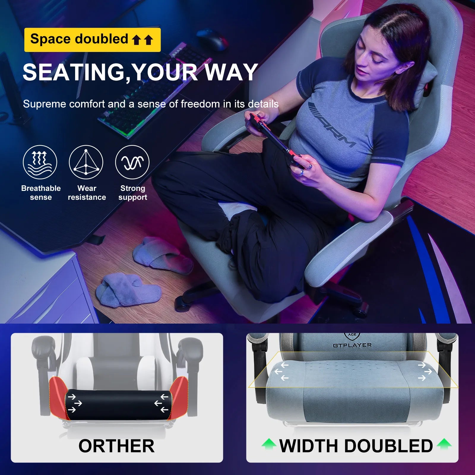 Ergonomic Adjustable Footrest LR002 - Comfortable Under Desk Foot Rest for Home & Office - Improve Posture & Reduce Fatigue While Working or Gaming