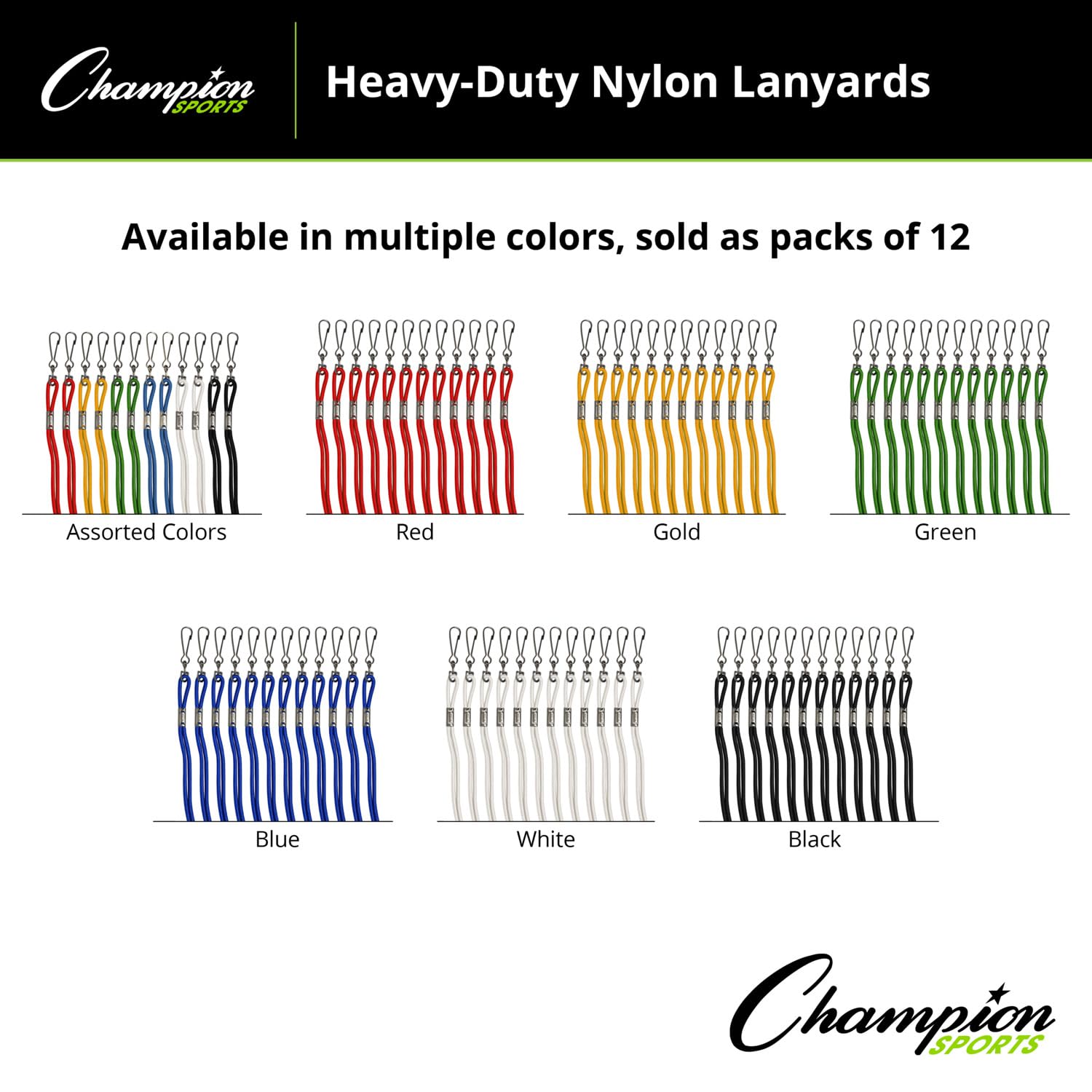 Champion Sports Nylon Lanyards for ID Badges & Keys