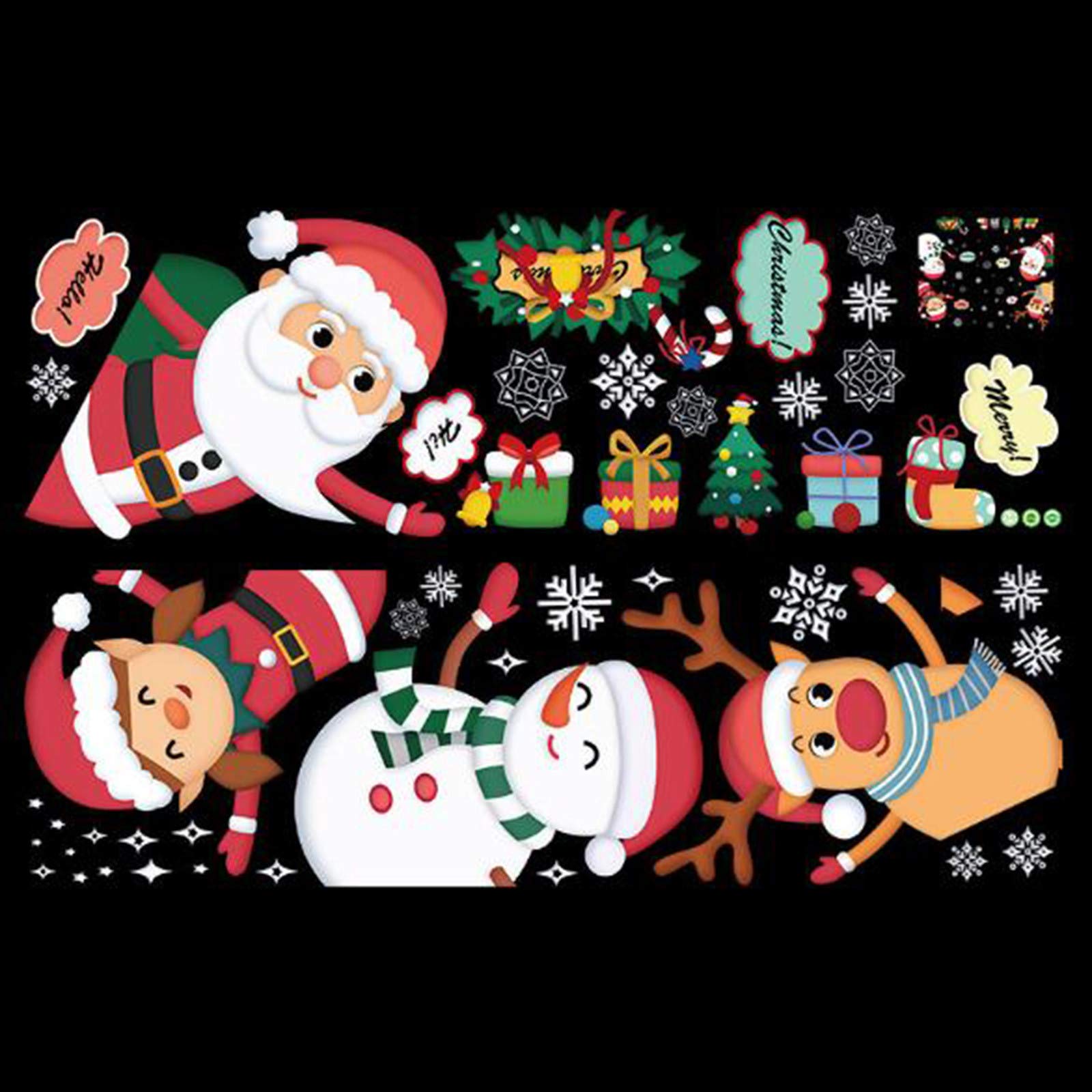 Snowflake Window & Door Stickers - DIY Christmas Wall Decals for Home, Bedroom, Holiday Decor - Multi-Color Decorative Letters (One Size) - Perfect for Christmas Tree, Gift Wrapping & Winter Party Decorations