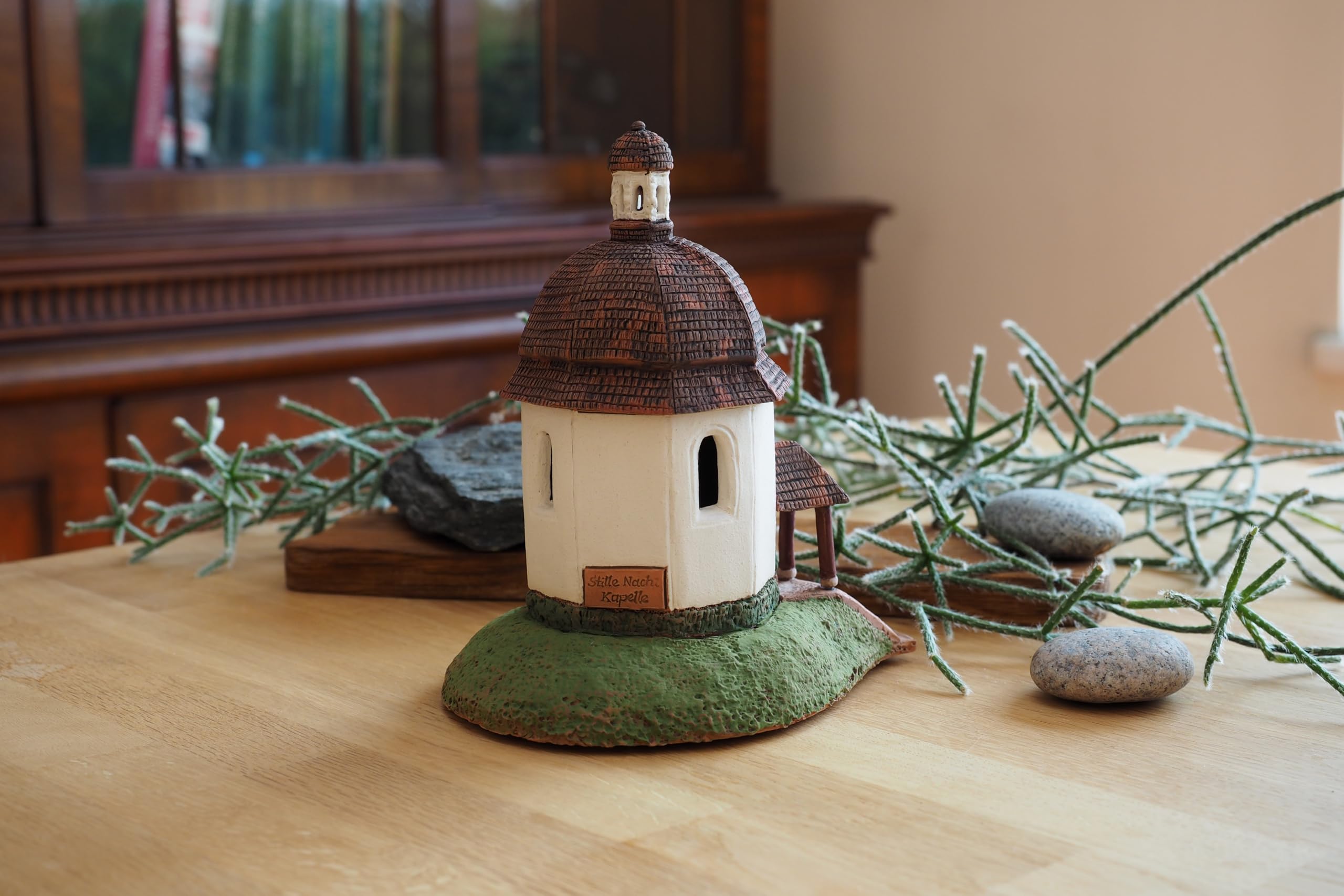 Handcrafted Ceramic Tealight Candle Holder - Miniature Light House Silent Night Chapel Decor from Oberndorf bei Salzburg, Austria | Perfect for Christmas Decorations, Home Decor, and Gift Giving (B264N)