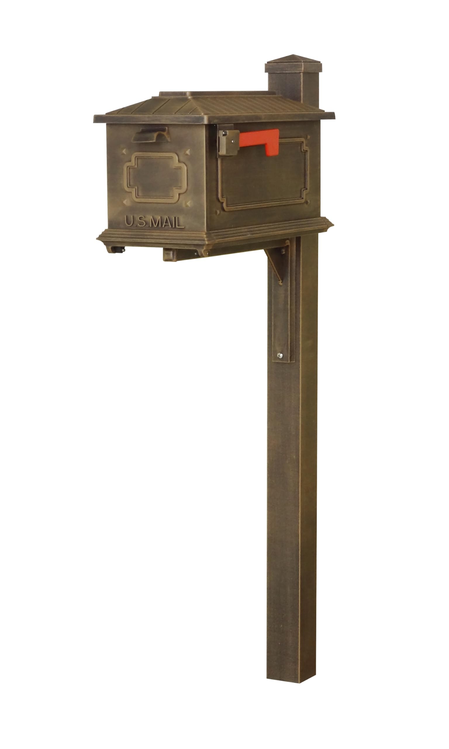 Special Lite Kingston Curbside Mailbox with Wellington Post - Durable Copper Aluminum Mailbox with Sturdy Post (Model SCK1017_SPK720-CP) - Perfect for Residential Homes, Driveways & Secure Mail Delivery