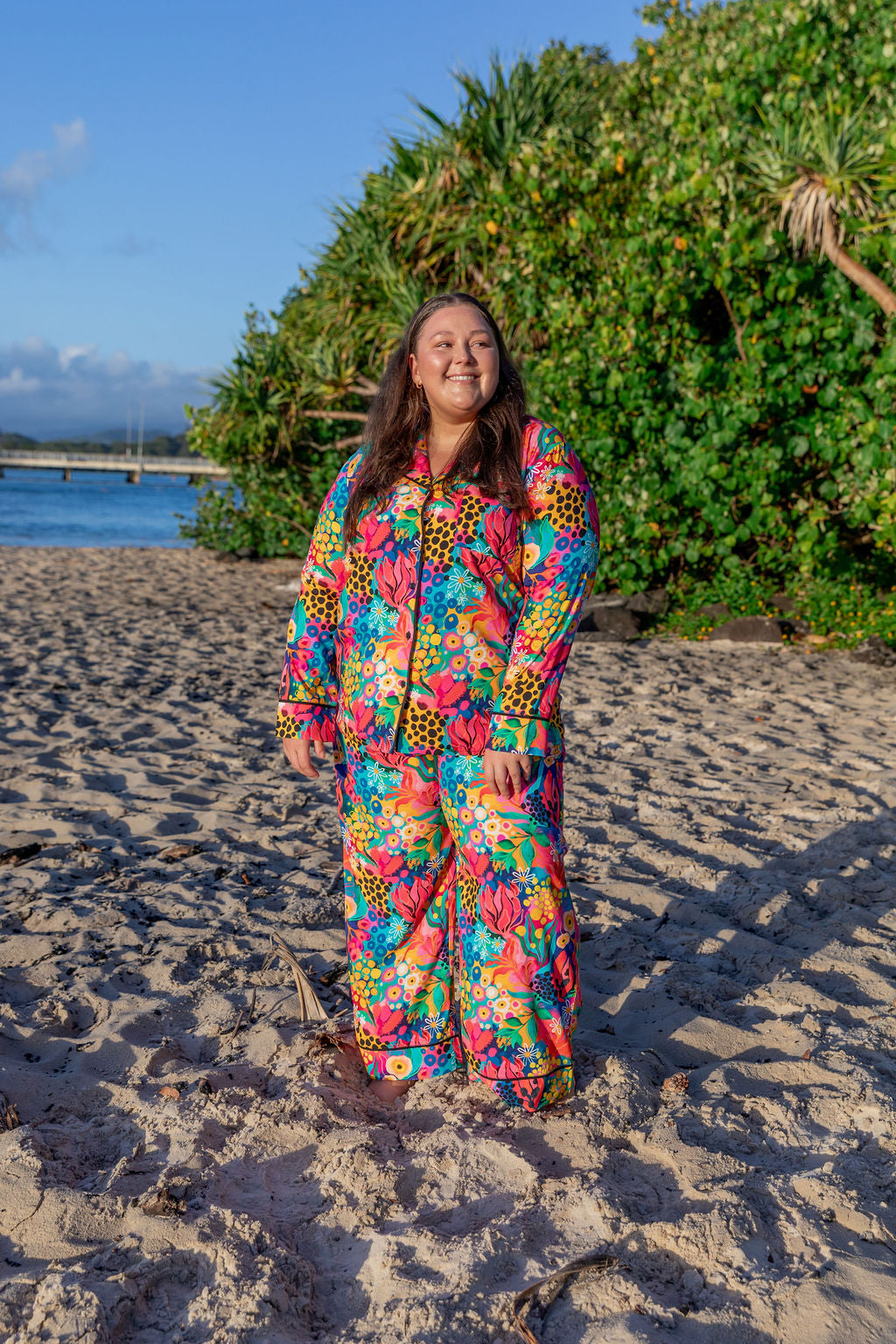 Kasey Rainbow Sundown LS Shirt & Pant Sleepwear Set - Cozy Matching Pajamas for Women | Perfect for Lounging, Sleepovers & Relaxing at Home