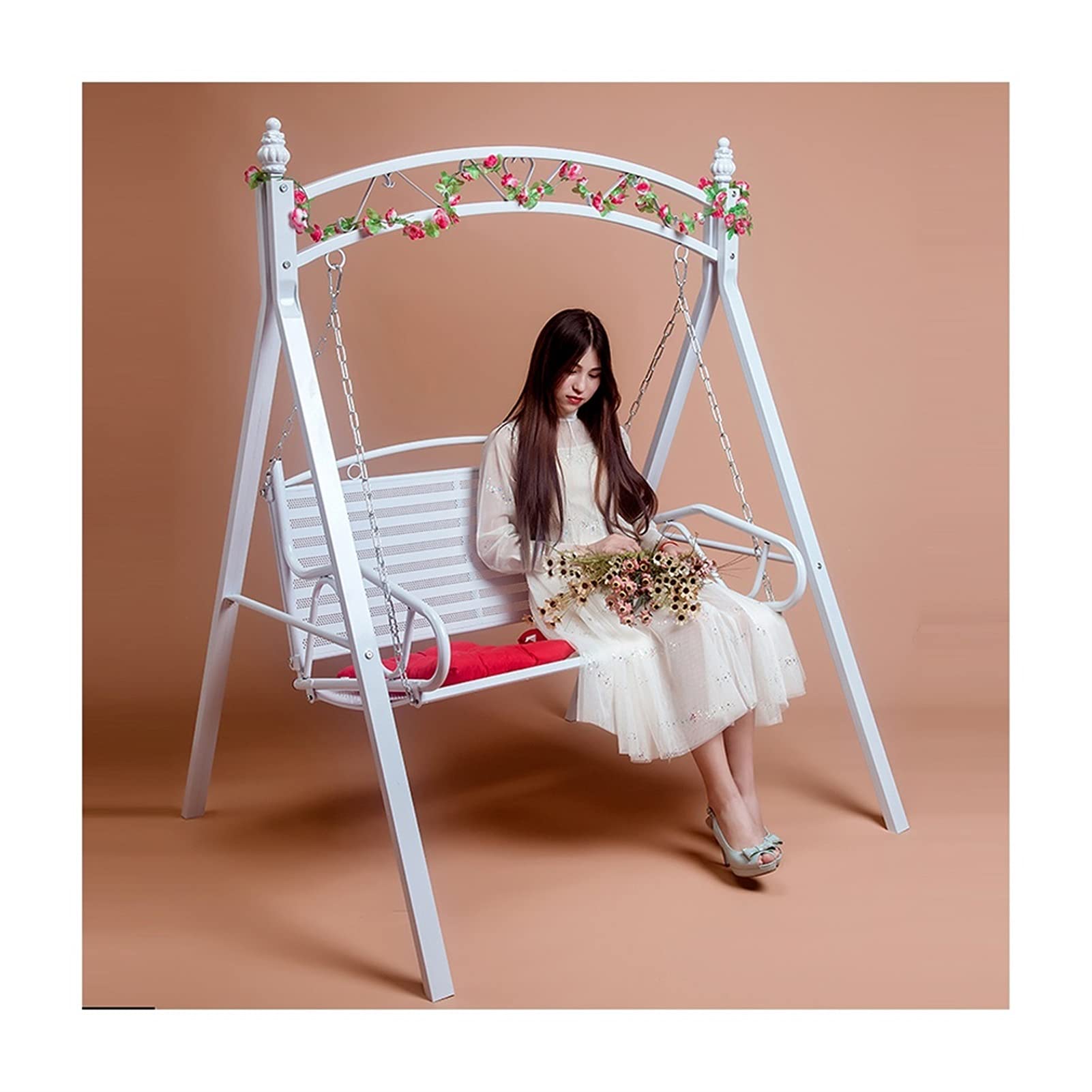 **Gold Outdoor Patio Swing Glider with Stand - Princess Swing Bed for Backyard, Garden & Porch - Comfortable Patio Furniture & Hammock Bench for Relaxation**    *(Perfect for Lounging, Reading, or Enjoying Nature in Your Outdoor Space)*