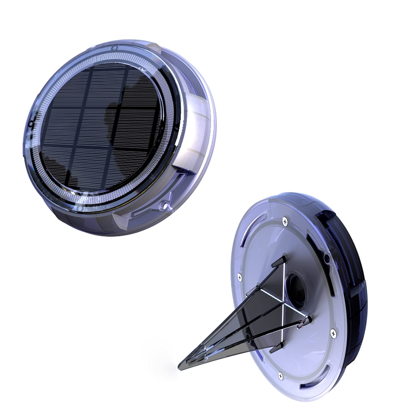 BZGWECD 8 LED Solar Garden Lights - Waterproof Outdoor Solar Disk Lights for Pathway, Yard, Walkway, Patio, Lawn Path - Warm White (4PCS) - Perfect for Landscape Lighting, Driveway Markers & Backyard Decoration