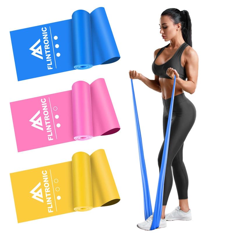 Flintronic Resistance Bands Set - 1.5M Exercise Bands with Multiple Resistance Levels for Strength Training, Crossfit, Yoga & Pilates - Perfect for Home Workouts, Gym Training & Physical Therapy
