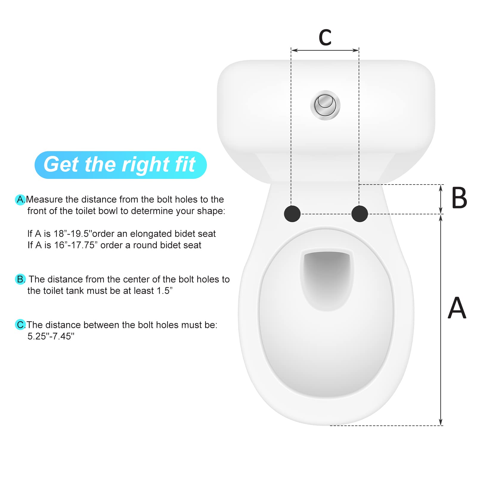 Premium Non-Electric Bidet Toilet Seat with Dual Nozzle - Easy Installation Elongated Toilet Seat for Enhanced Personal Hygiene & Comfort (Fits Elongated Toilets, White) - Perfect for Home, RV & Bathroom Upgrade