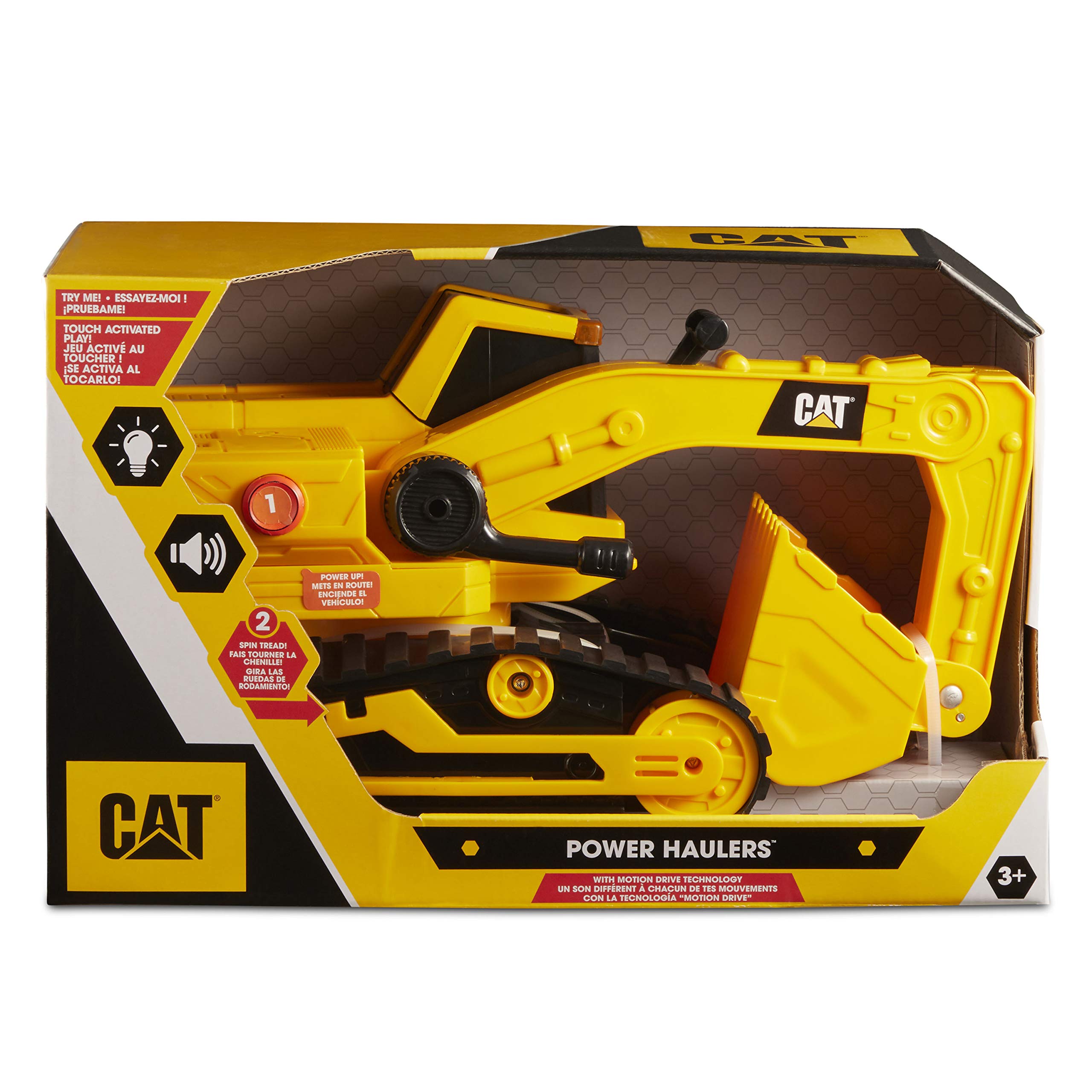 CAT Construction Power Haulers Toy Excavator - Heavy Duty Construction Vehicle Playset for Kids - Pretend Play, Sandbox, Outdoor & Indoor Playtime
