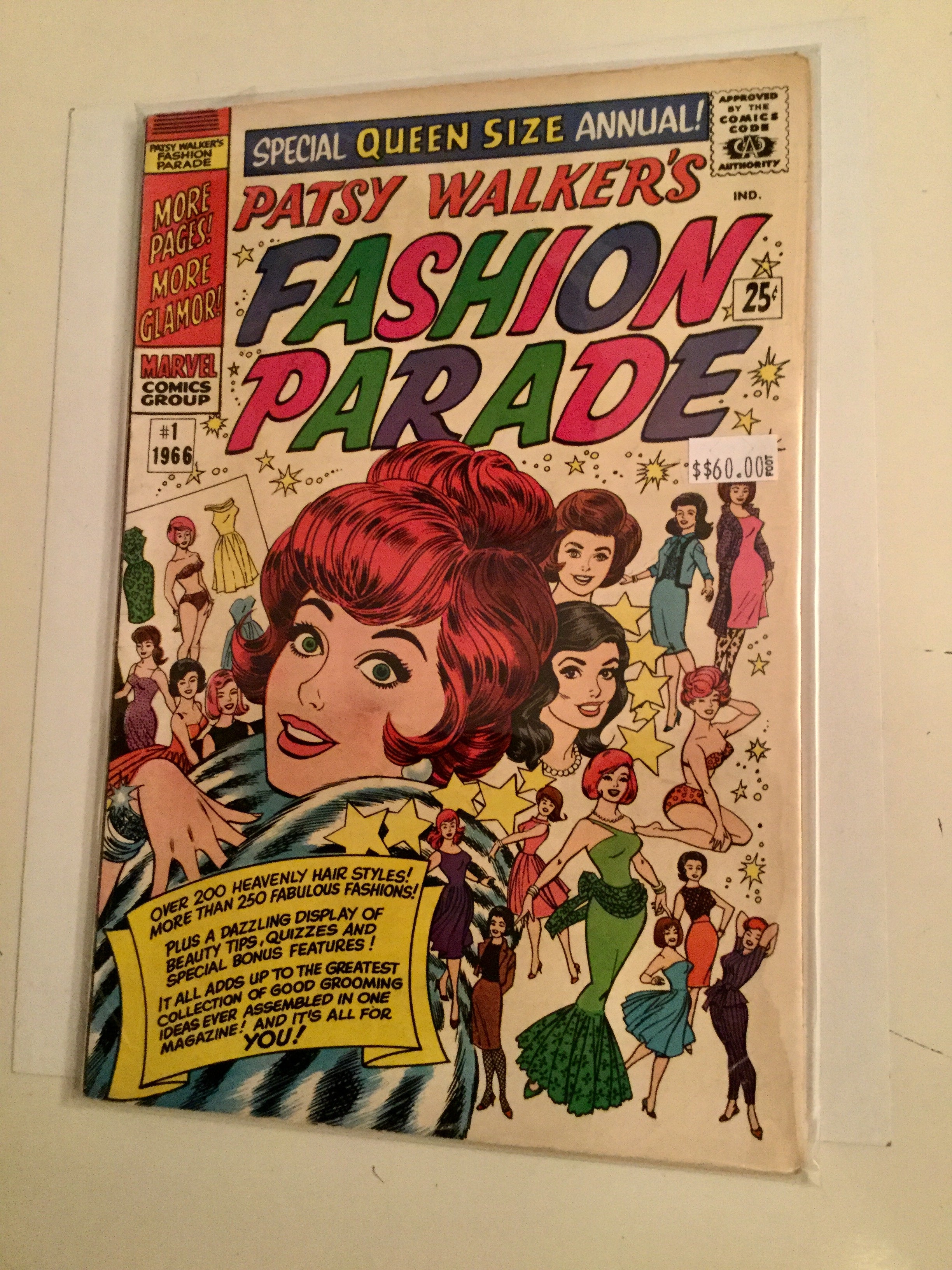 Patsy Walker's Fashion Parade #1 Comic Book Annual 1966 - Vintage Marvel Collectible for Comic Enthusiasts & Fashion Illustration Lovers - Perfect for Display, Gifts, and Retro Collections