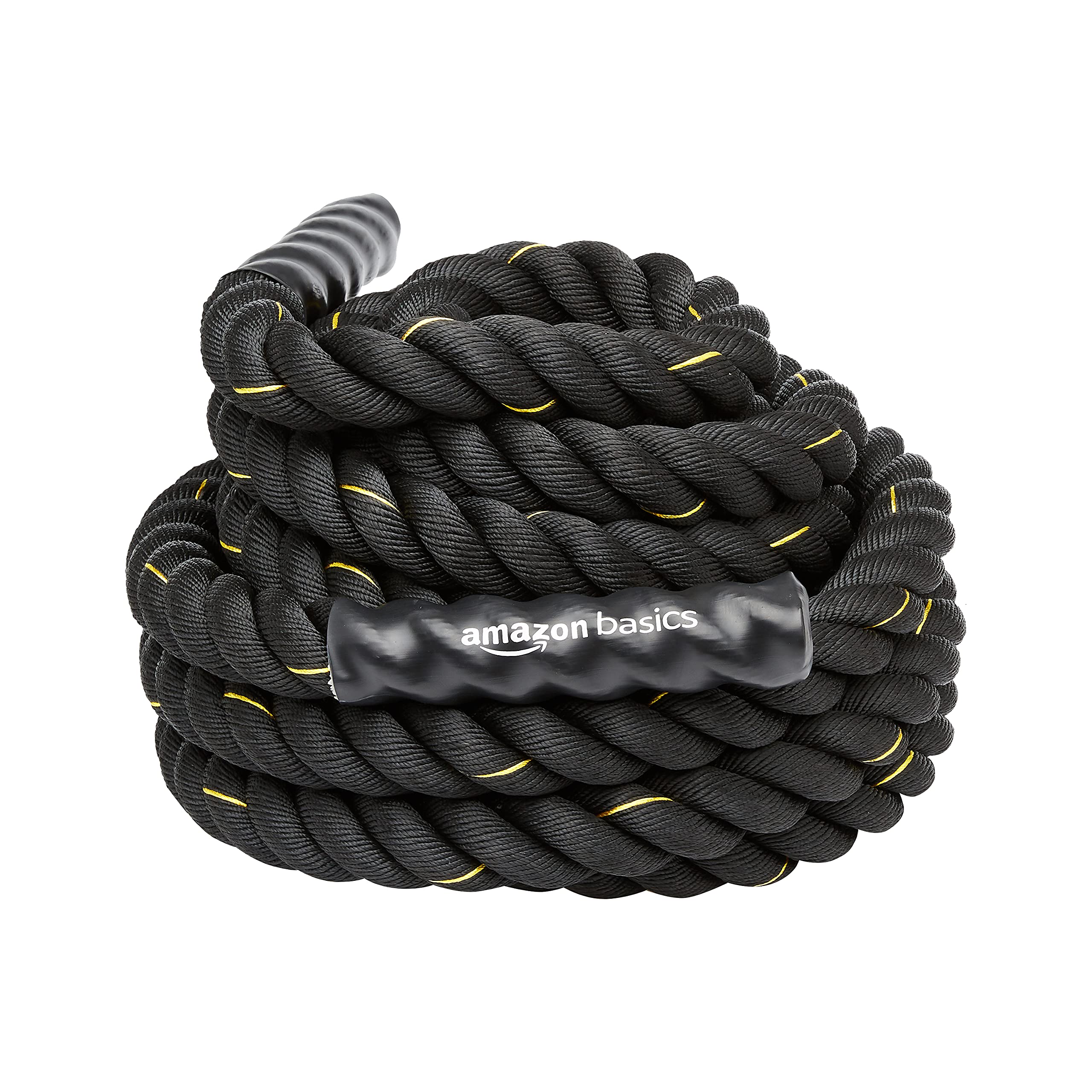 Amazon Basics Heavy Duty Jump Rope for Strength Training, Cardio Workouts & CrossFit - Adjustable Length Fitness Rope for Home Gym, Outdoor Exercise & Boxing Training