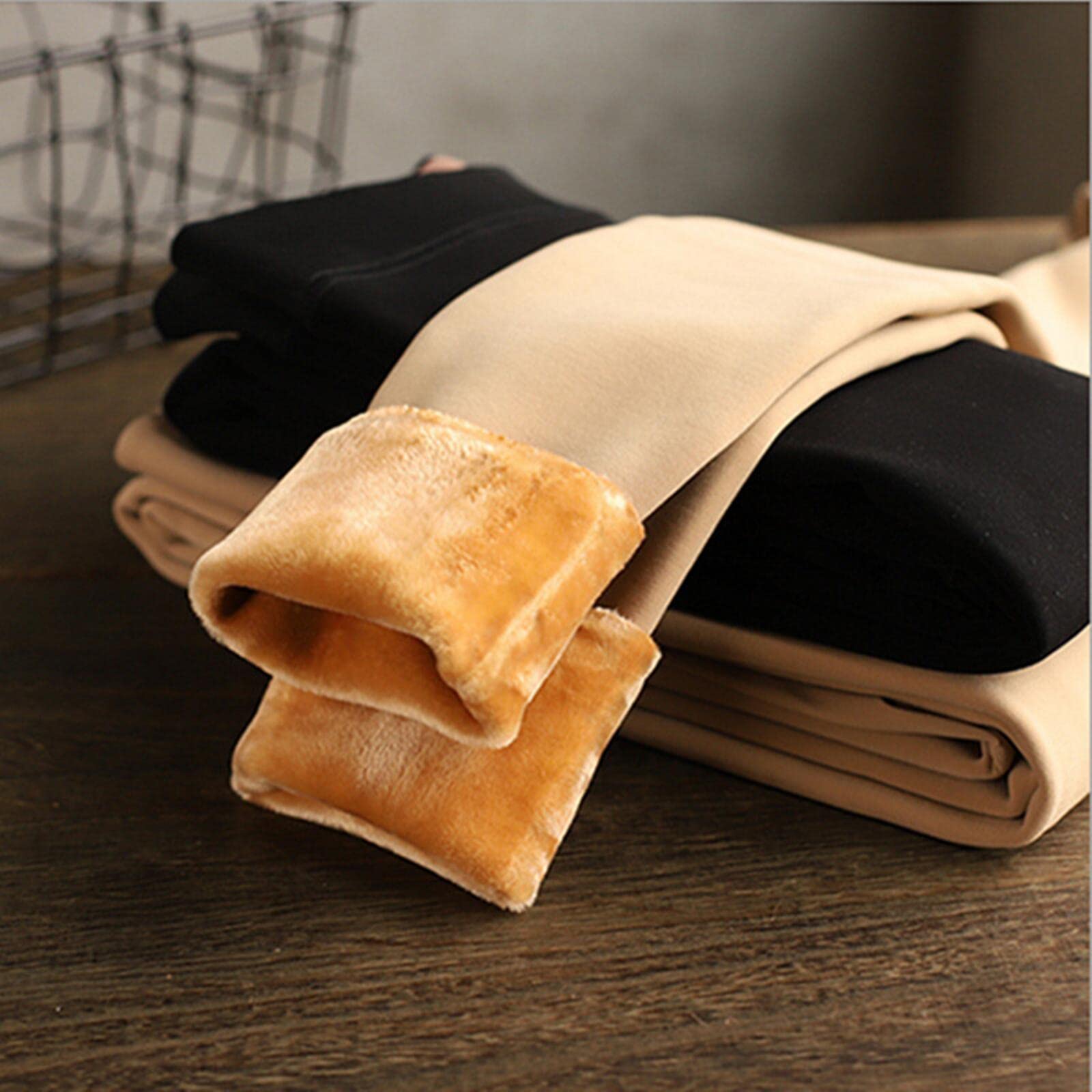 Women's Fleece Lined Thermal Tights - Winter Warm Opaque Leggings, Fake Sheer Stockings for Cold Weather, Thermal Pants for Slim Legs - Perfect for Winter Outfits, Office Wear & Outdoor Activities