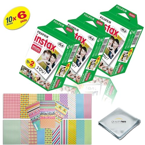 Fujifilm Instax Mini 9 Instant Camera in Cobalt Blue with 60-Pack Film & 14-Pc Deluxe Accessory Bundle - Perfect for Parties, Travel & DIY Photo Gifts