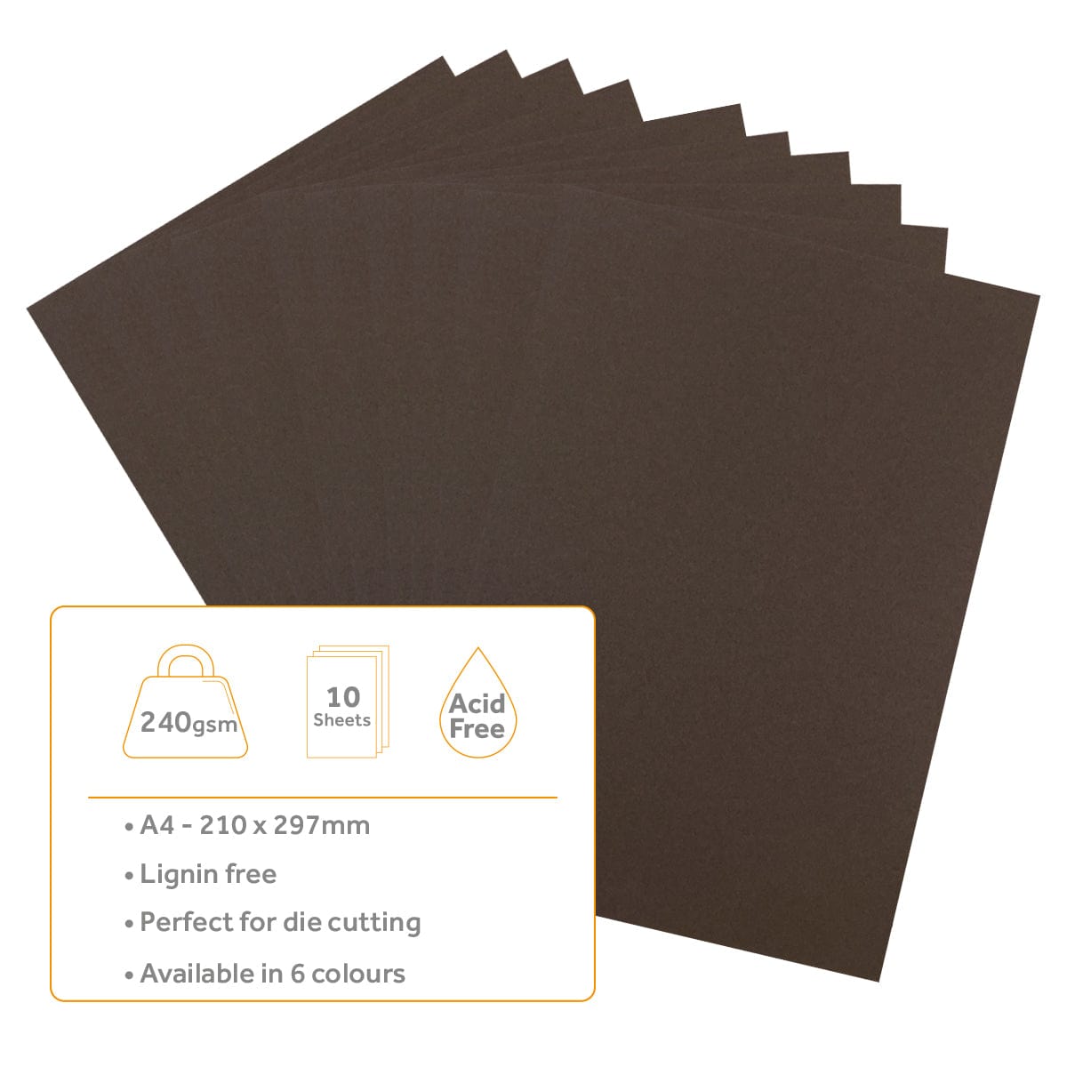 Premium Smooth Cardstock - Espresso Brown, 240gsm A4 Size (10 Sheets/Pack) - Ideal for Business Cards, Invitations & Craft Projects